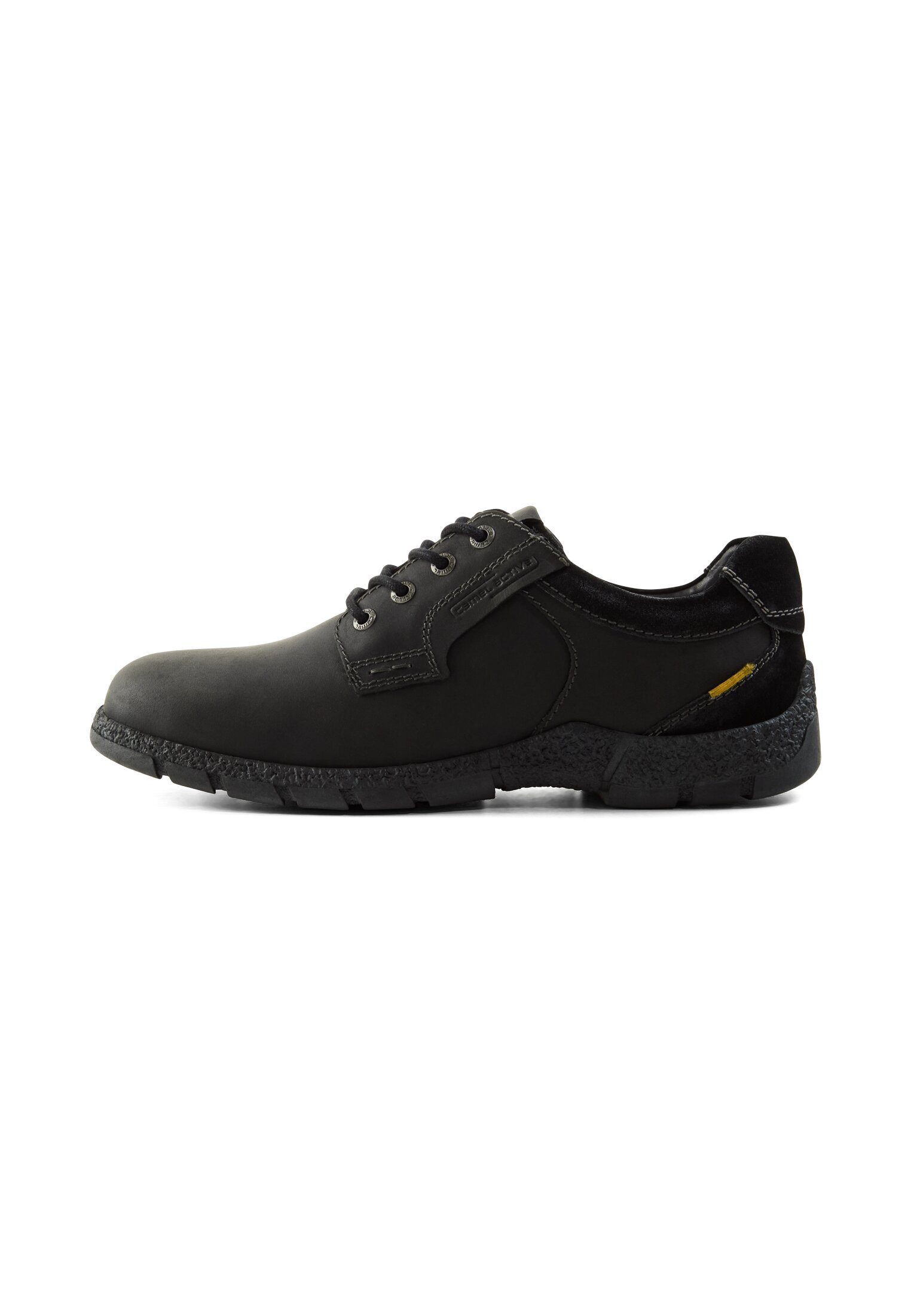 camel active Low Cut cow buff crazy SCHWARZ Schnürschuh