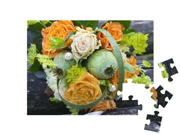 puzzleYOU Puzzle Brautstrauß, 48 Puzzleteile, puzzleYOU-Kollektionen Blumen-Arrangements