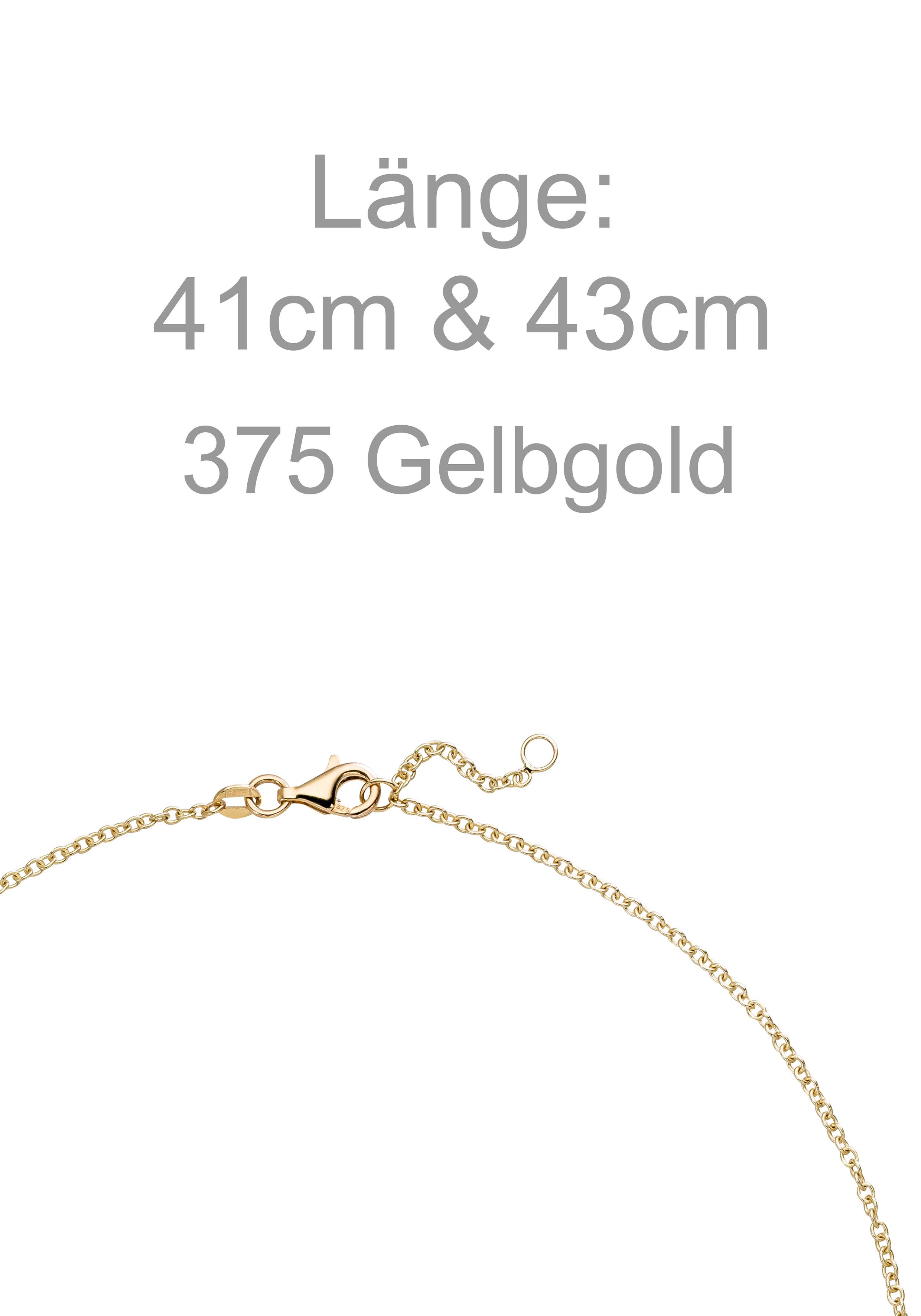 JOBO Collier, 375 Gold mit Plättchen