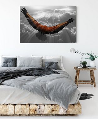 Pixxprint Leinwandbild anmutiger Adler über den Wolken, anmutiger Adler über den Wolken (1 St), Leinwandbild fertig bespannt, inkl. Zackenaufhänger