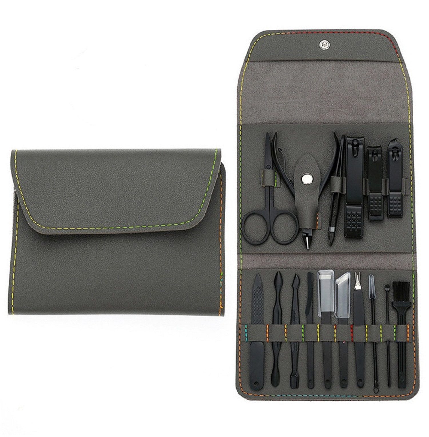 COOL-i ® Maniküre-Pediküre-Set Maniküre Pediküre Set – 16-teiliges Edelstahl Nagelpflegeset mit Etui, für Männer & Frauen, Reise & Zuhause