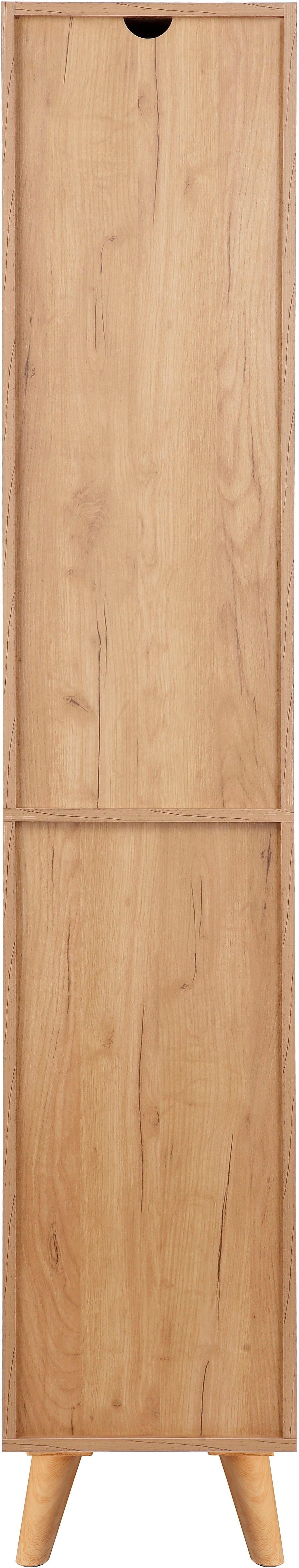 welltime Hochschrank Lund Badschrank skandinavisches Design mit viel Stauraum Badmöbel, 2 Türen und 1 Schublade, Breite 35cm – Bild 4 von 5