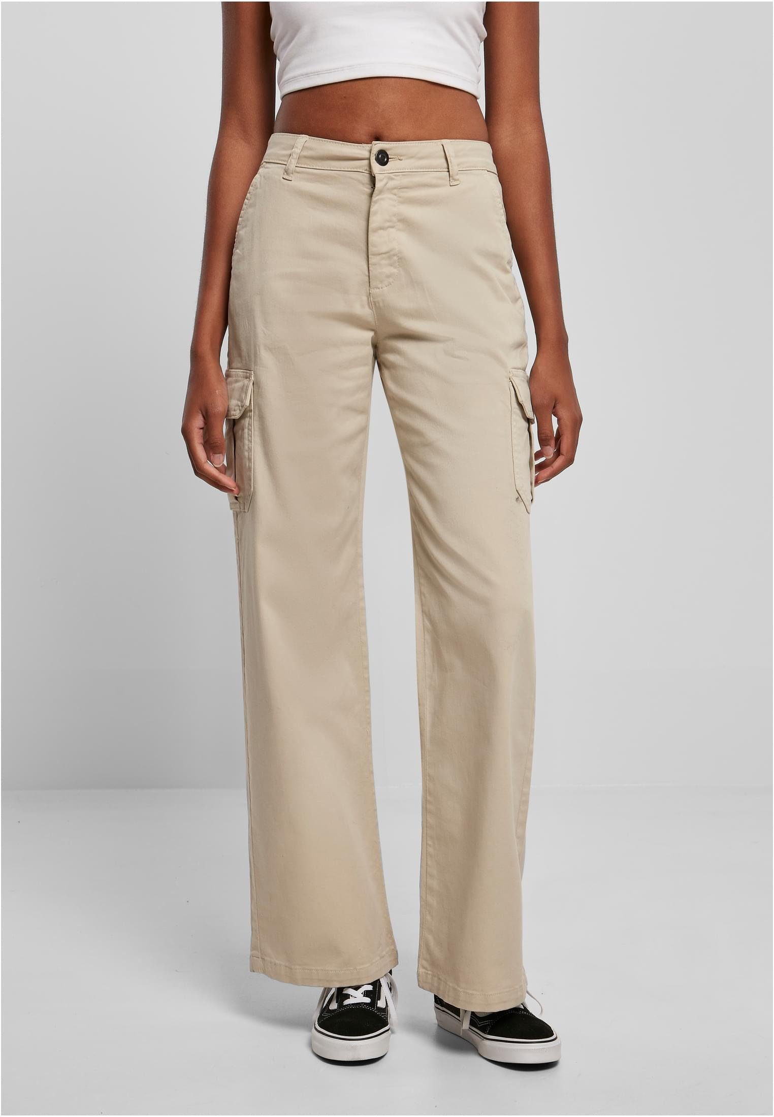 URBAN CLASSICS Stoffhose Damen softseagrass High Cargo Ladies Pants (1-tlg) Straight Waist