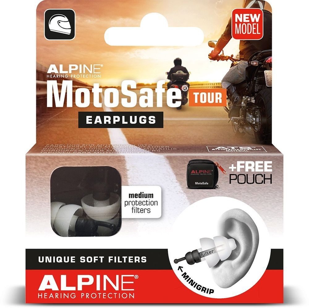 ALPINE Kopfschutz Motosafe Earplugs Tour