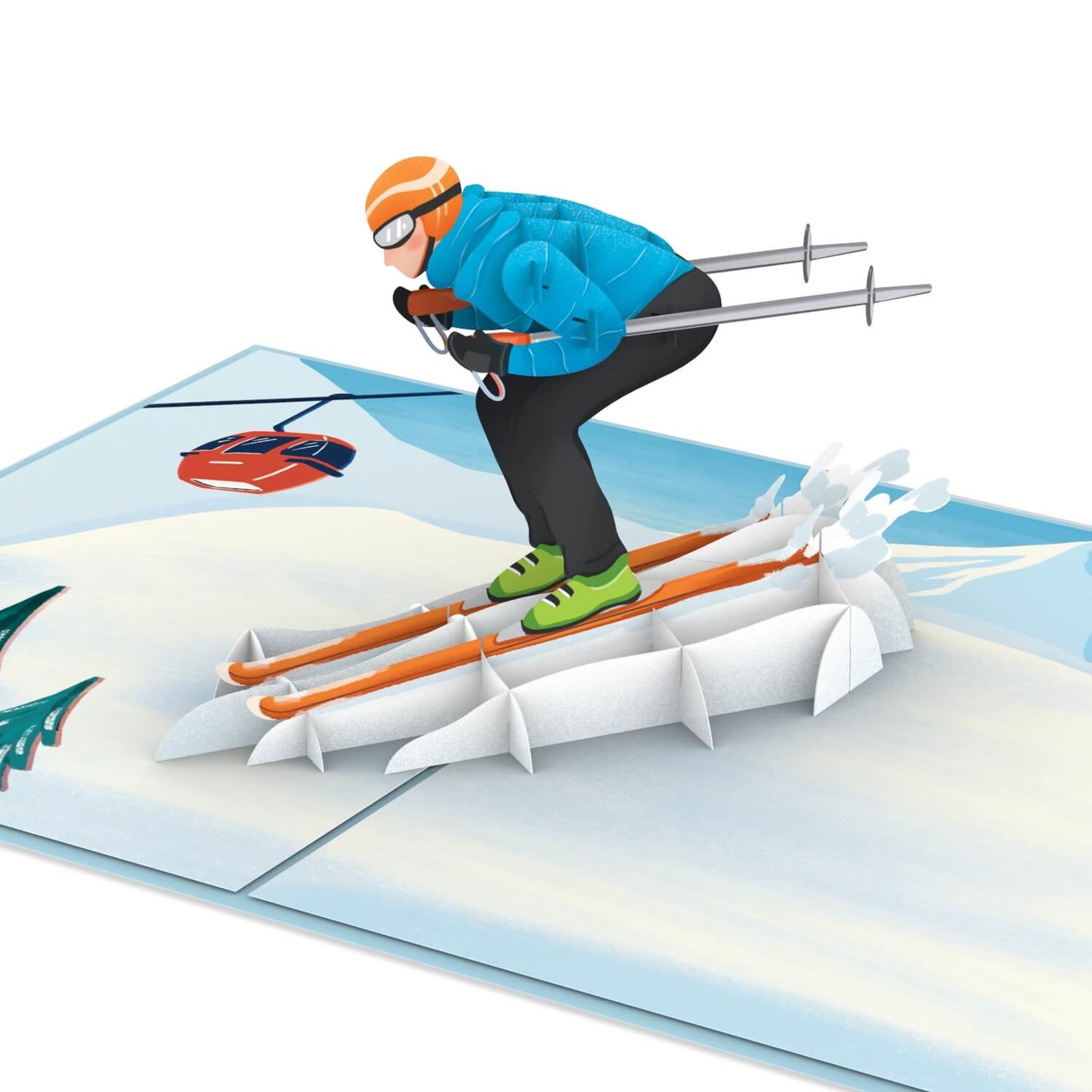 papercrush Geschenkkarte Skifahrer Pop-Up Karte