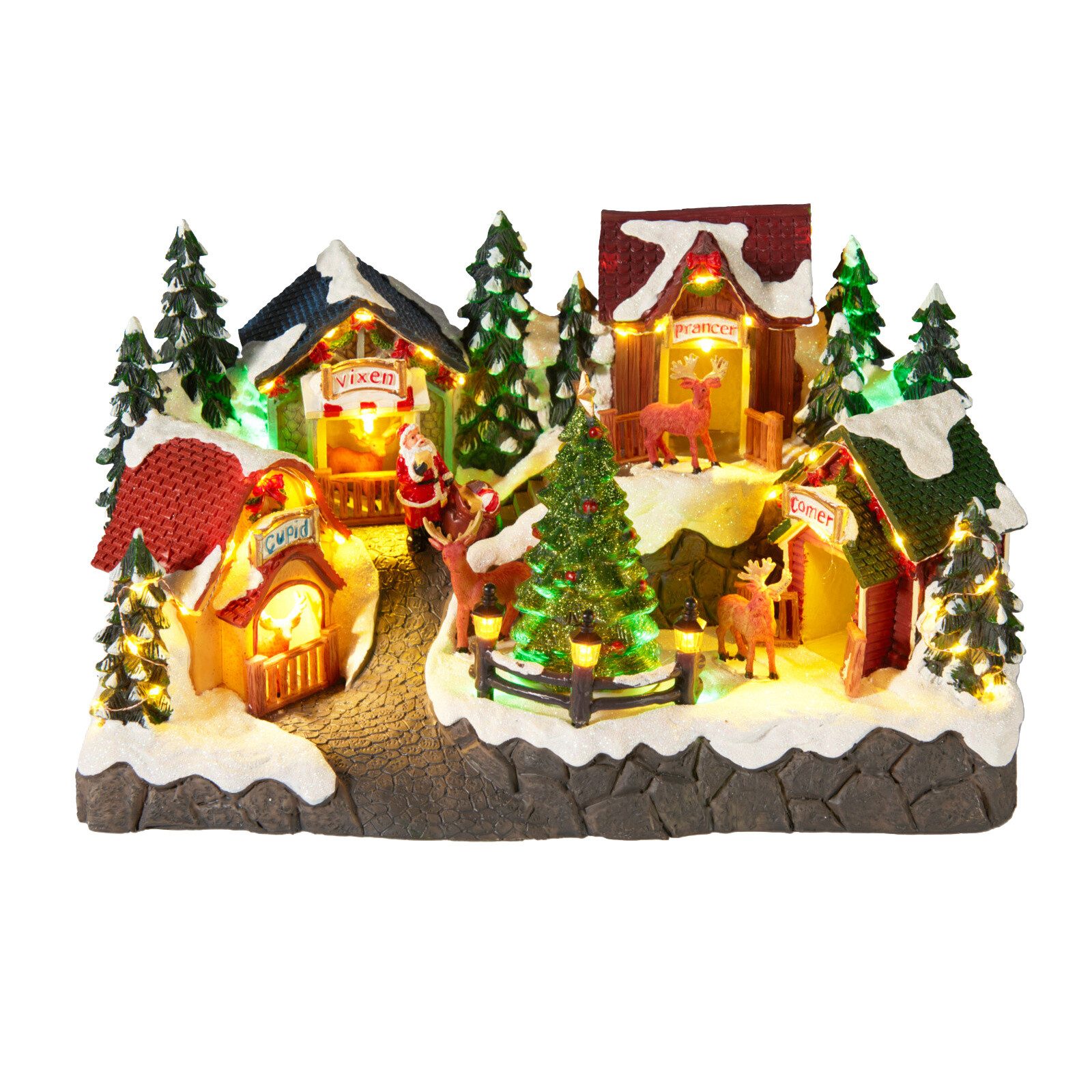 Home & styling collection Weihnachtsdorf Weihnachtsszene mit Beleuchtung, Melodie und Bewegung, 33,5 × 18 × 20
