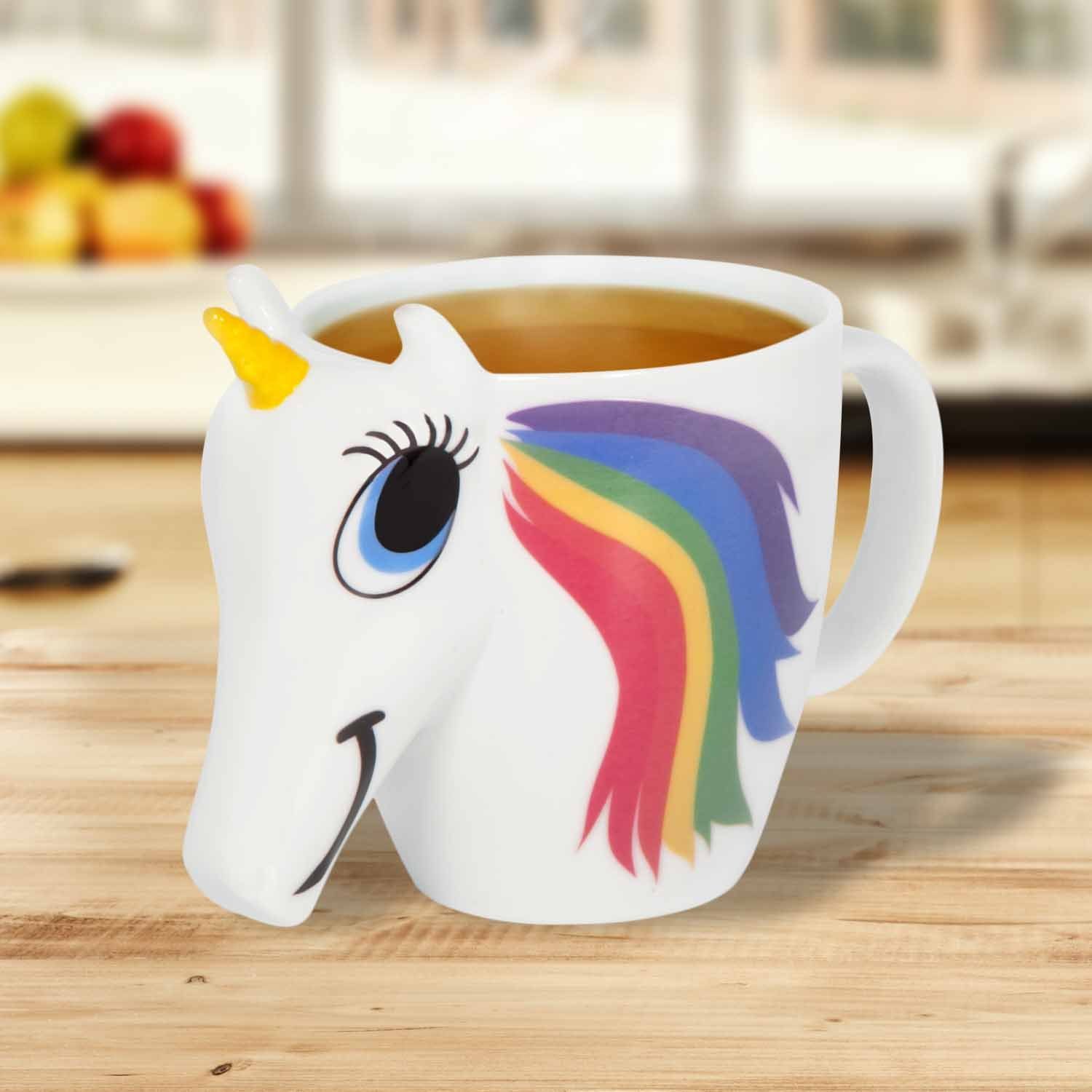 "Unicorn Up - Tasse Einhorn Mug" Farbwechseleffekt Tasse mit Thumbs Tasse Farbwechsel, Keramik,