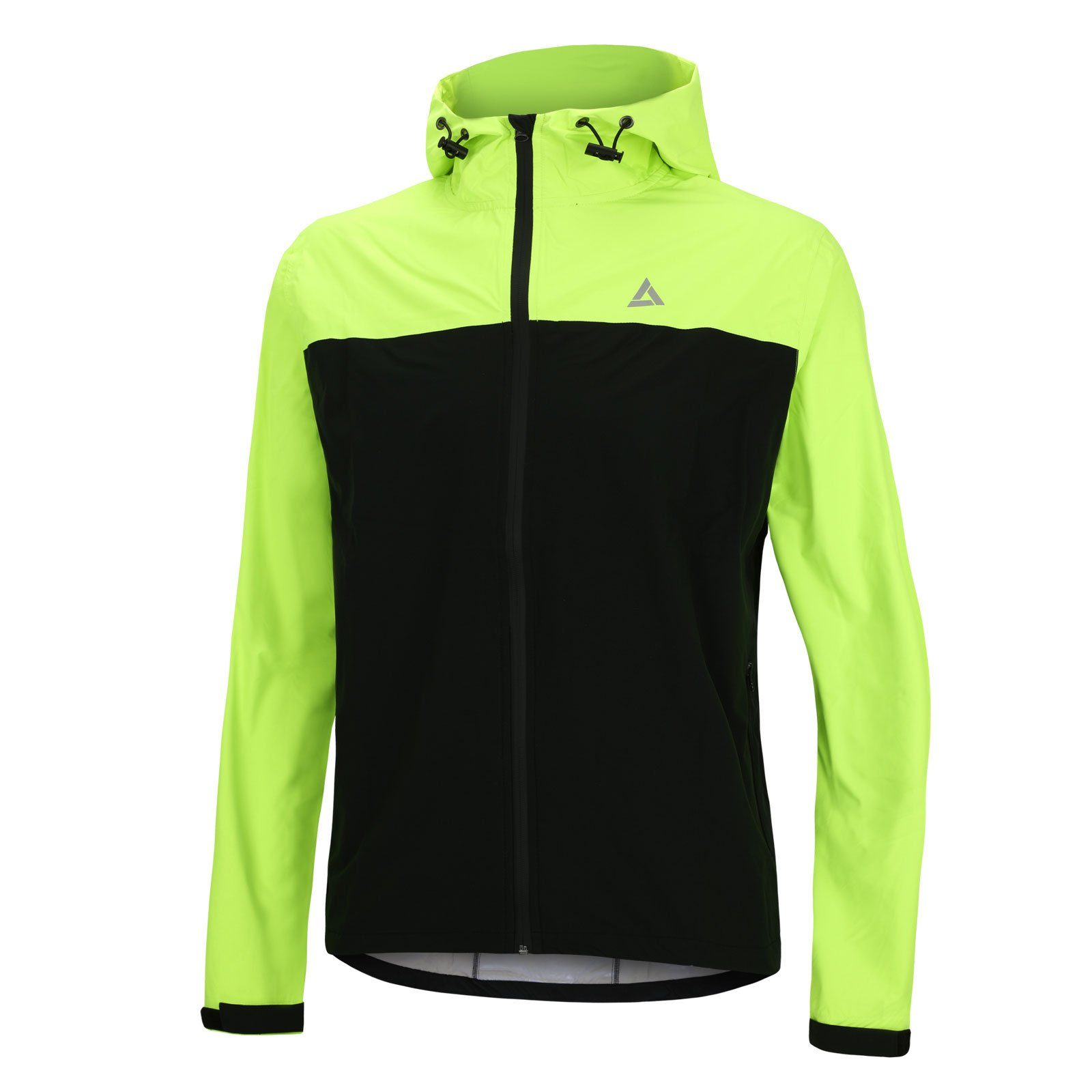 Airtracks Fahrradjacke Herren Fahrradjacke Regenjacke Pro Line mit Kapuze Fahrrad Regenjacke Wind & Wasserdicht, Wassersäule: 10.000 mm leicht & atmungsaktiv » S M L Xl XXL XXXL « schwarz-neon | Windbreakers