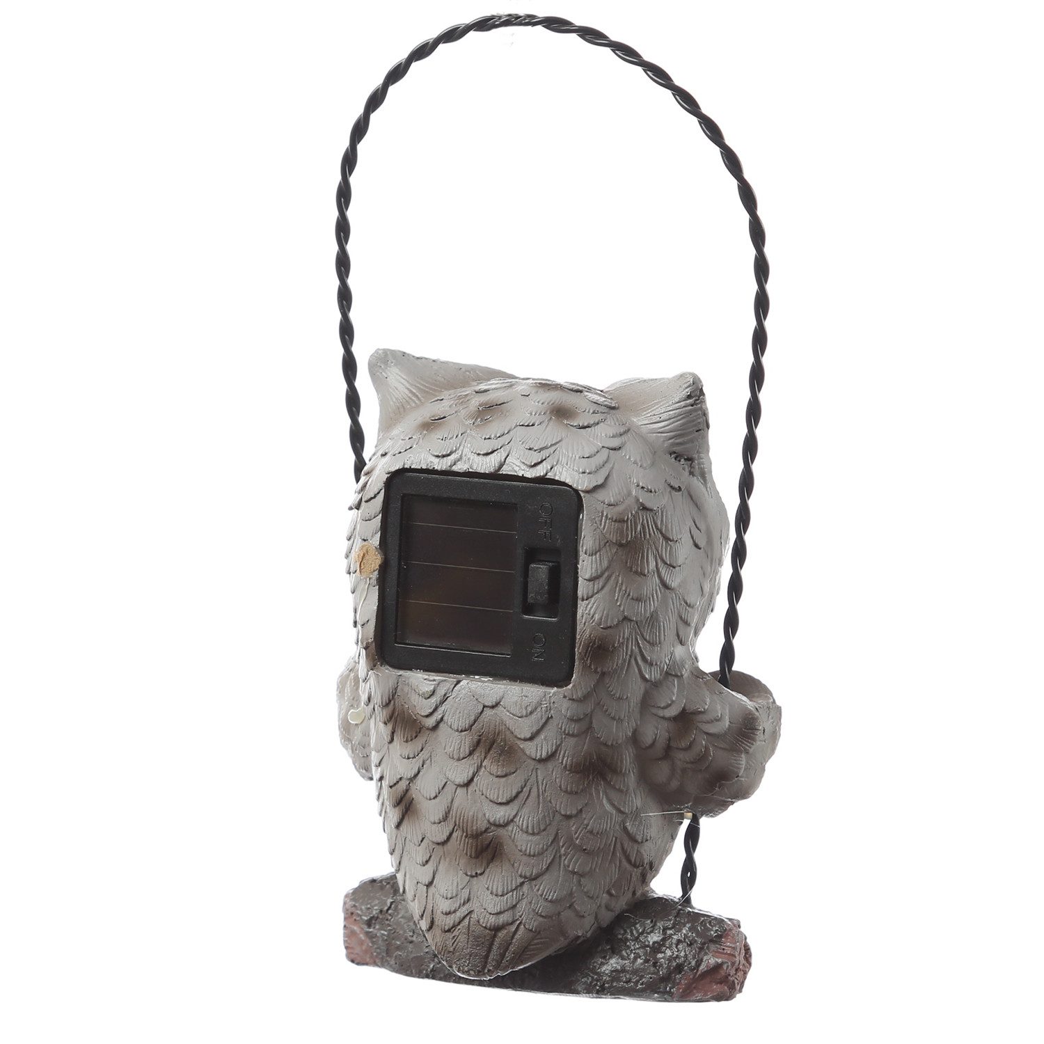 MARELIDA LED Solarleuchte LED Solar Eule auf Schaukel Gartenfigur Tierfigur Eulenfigur H: 19cm, LED Classic, warmweiß (2100K bis 3000K)