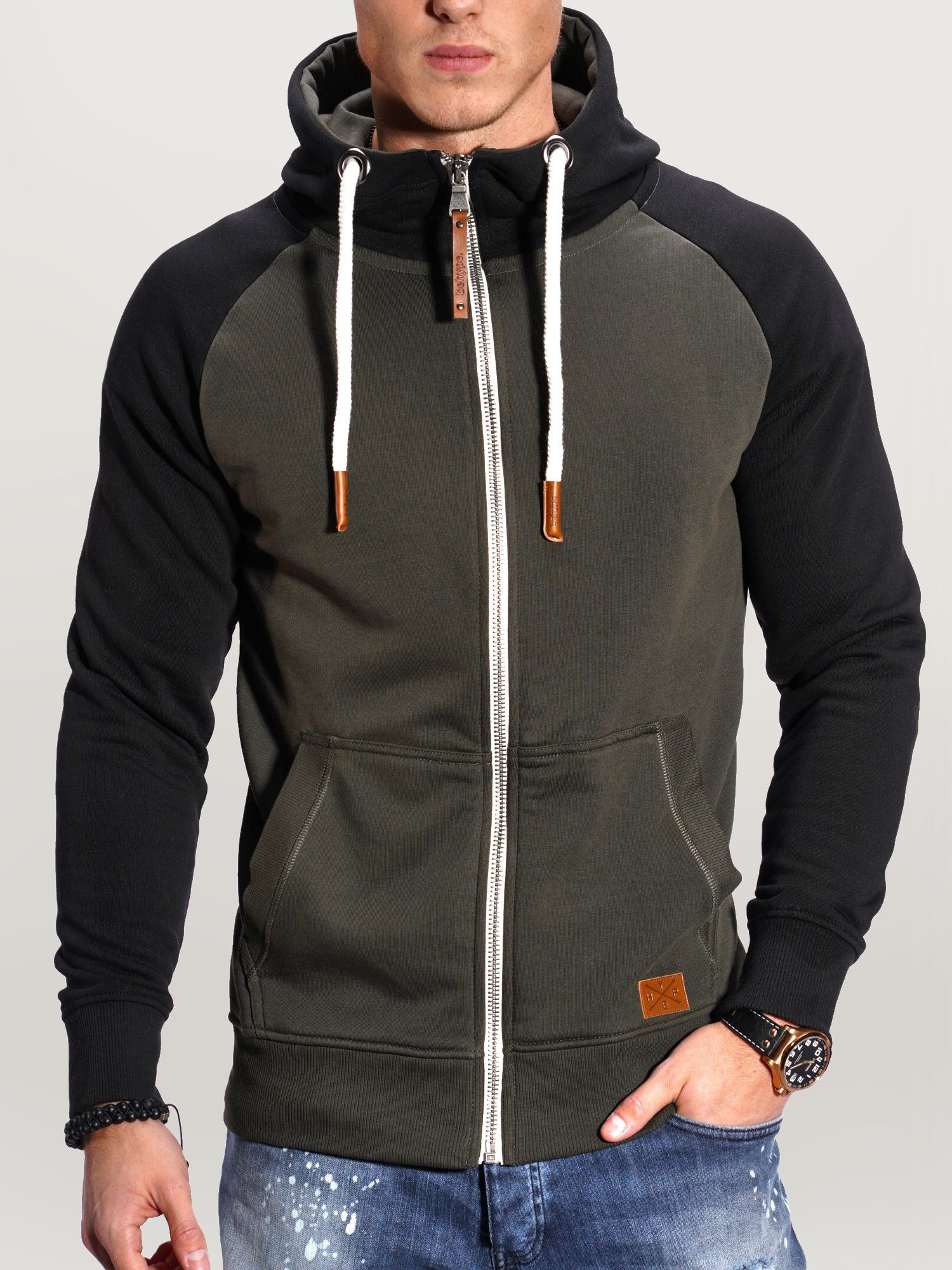 behype Sweatjacke RAGLAN mit Raglan-Ärmeln