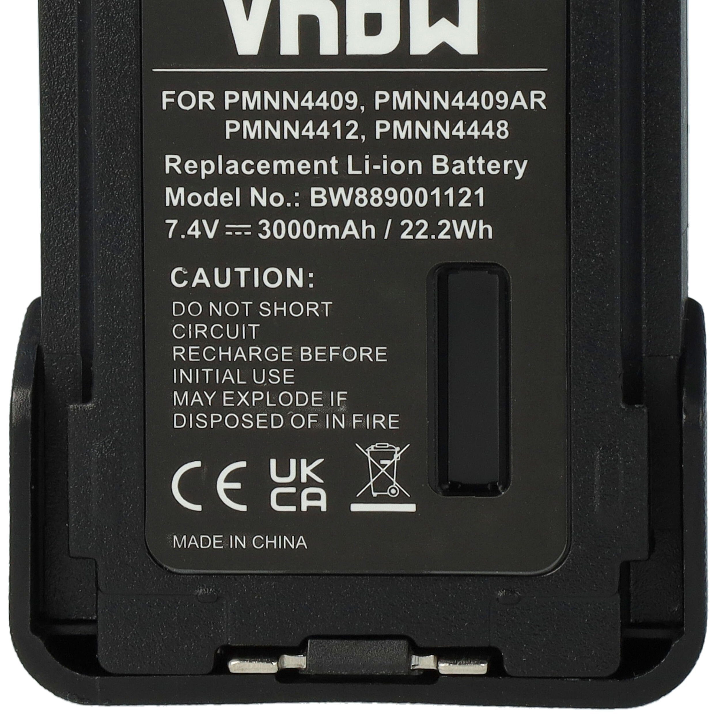 vhbw kompatibel 3000 Li-Ion XPR3000 XPR3500e, mAh Motorola XPR3300, (7,4 mit Akku XPR3500, XPR3300e, V)