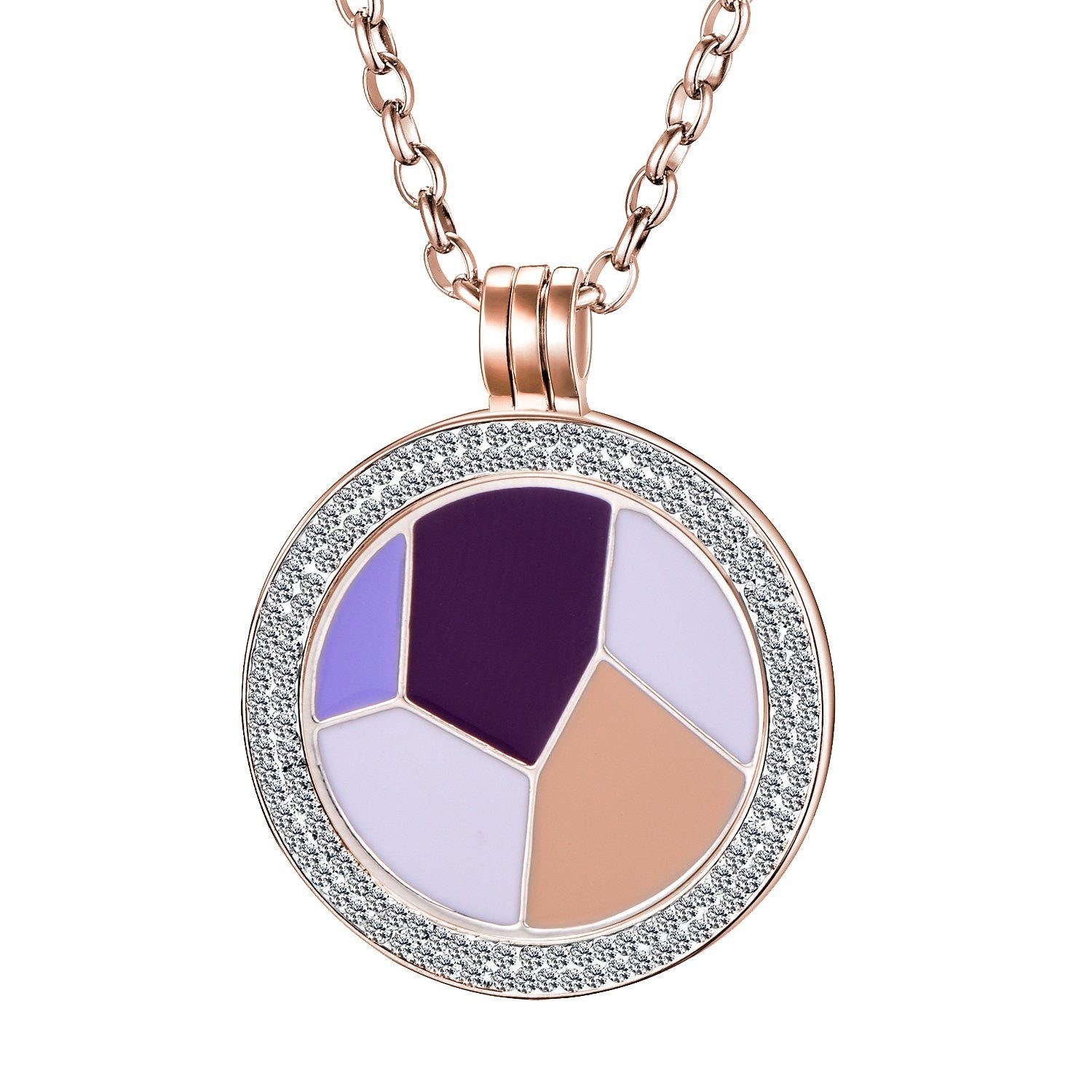 Kette mit Anhänger Coinkette Halskette roségold 70 cm für 33 mm Coins