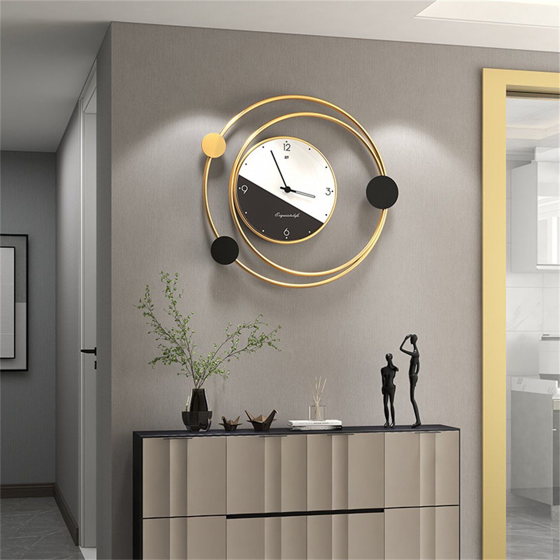 DÖRÖY Wanduhr 51cm Uhr Moderne einfache stille Eingangs-Wanduhr, Wanduhr, dekorative