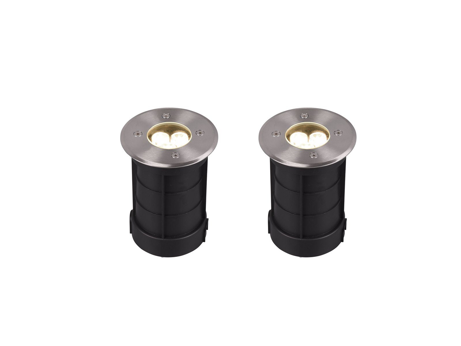 TRIO Leuchten LED Einbauleuchte, LED fest integriert, Warmweiß, 2er Set Boden-einbaustrahler Außen, Garten-leuchten mit Strom, Ø11cm