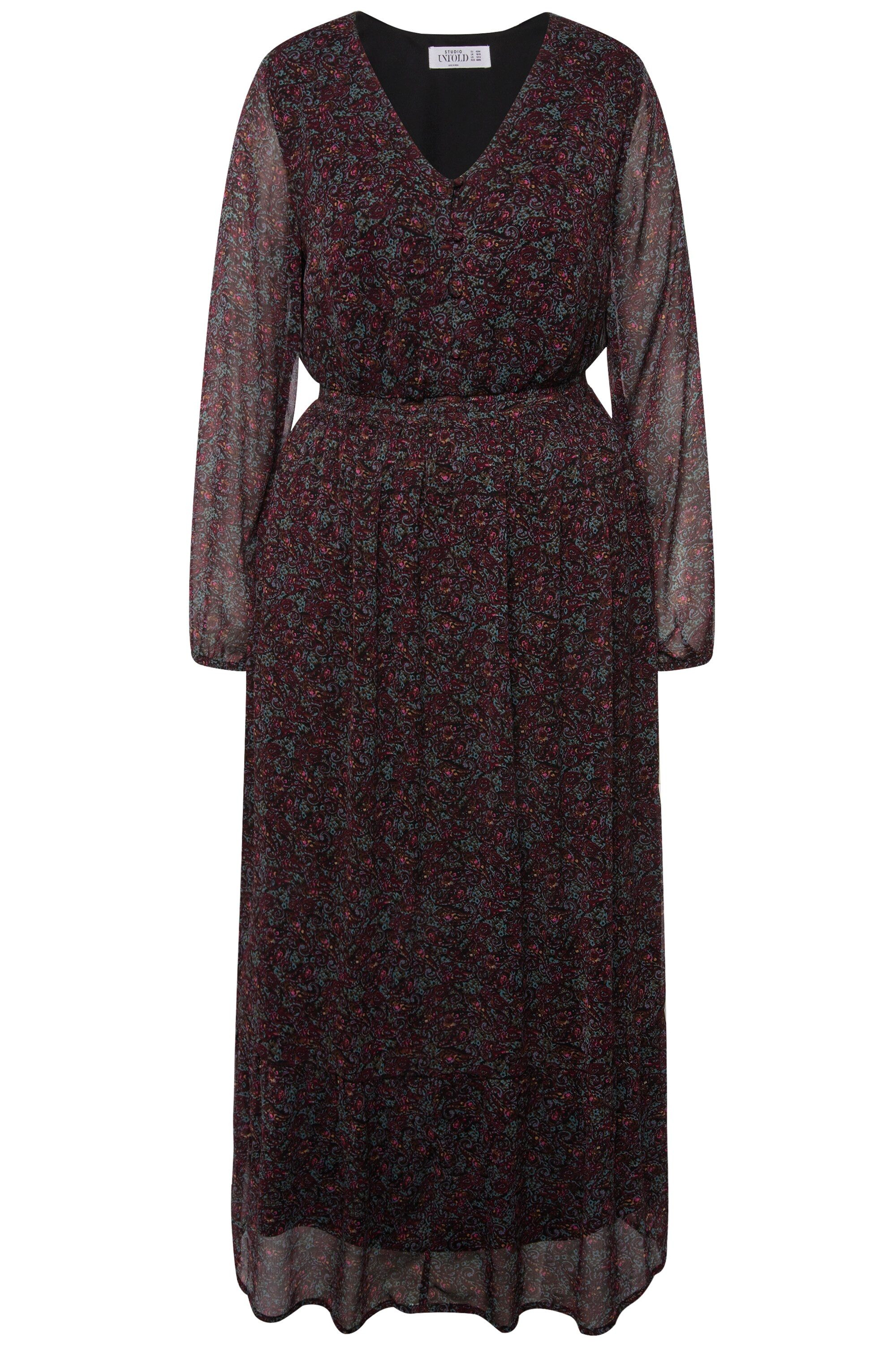 Studio Untold Maxikleid Maxikleid A-Line Paisley Print V-Ausschnitt günstig online kaufen