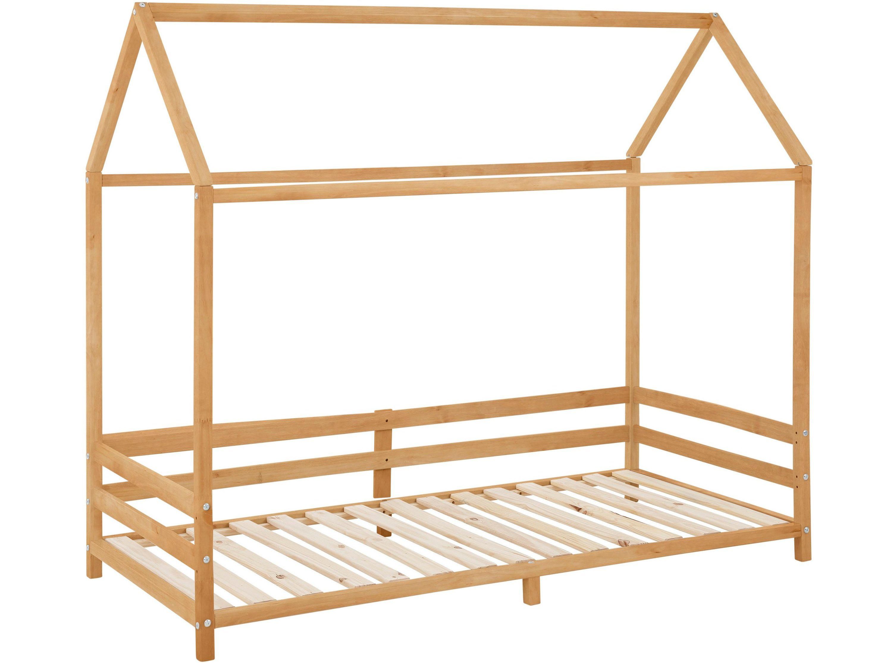 loft24 Kinderbett Ella - Bett Bettgestell Bettrahmen, Hausbett, Bettgestell, Kiefer Massivholz, 90x200 cm