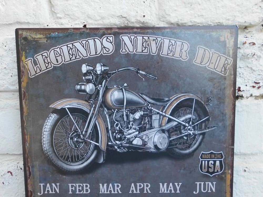 Thumbnail - Deko-Impression ewige Kalender Ewiger Kalender Biker Classic - legends never die - HD 40 x 25 cm
