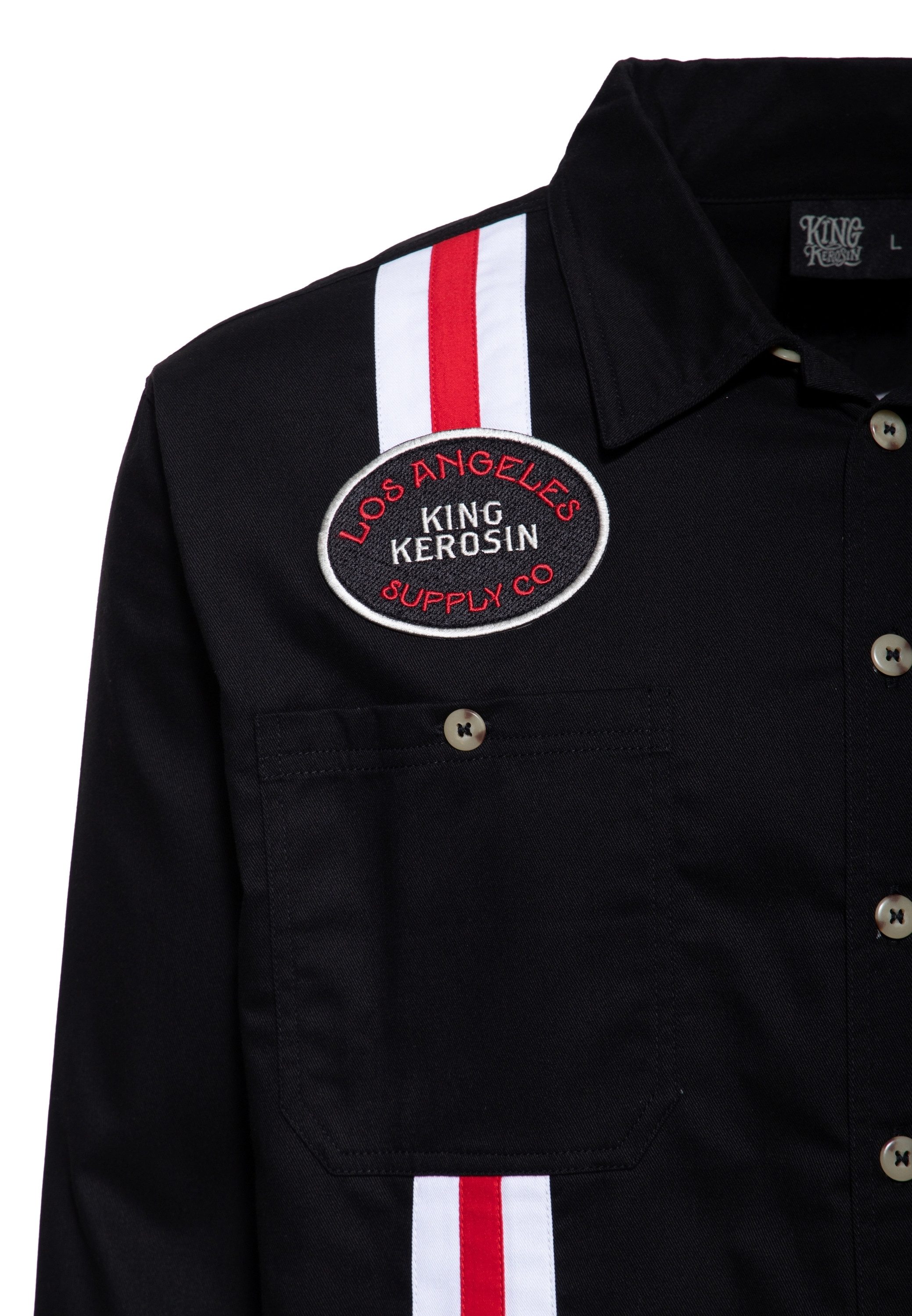 KingKerosin Langarmhemd Los Angeles Supply Co. im Vintage-Racing-Style