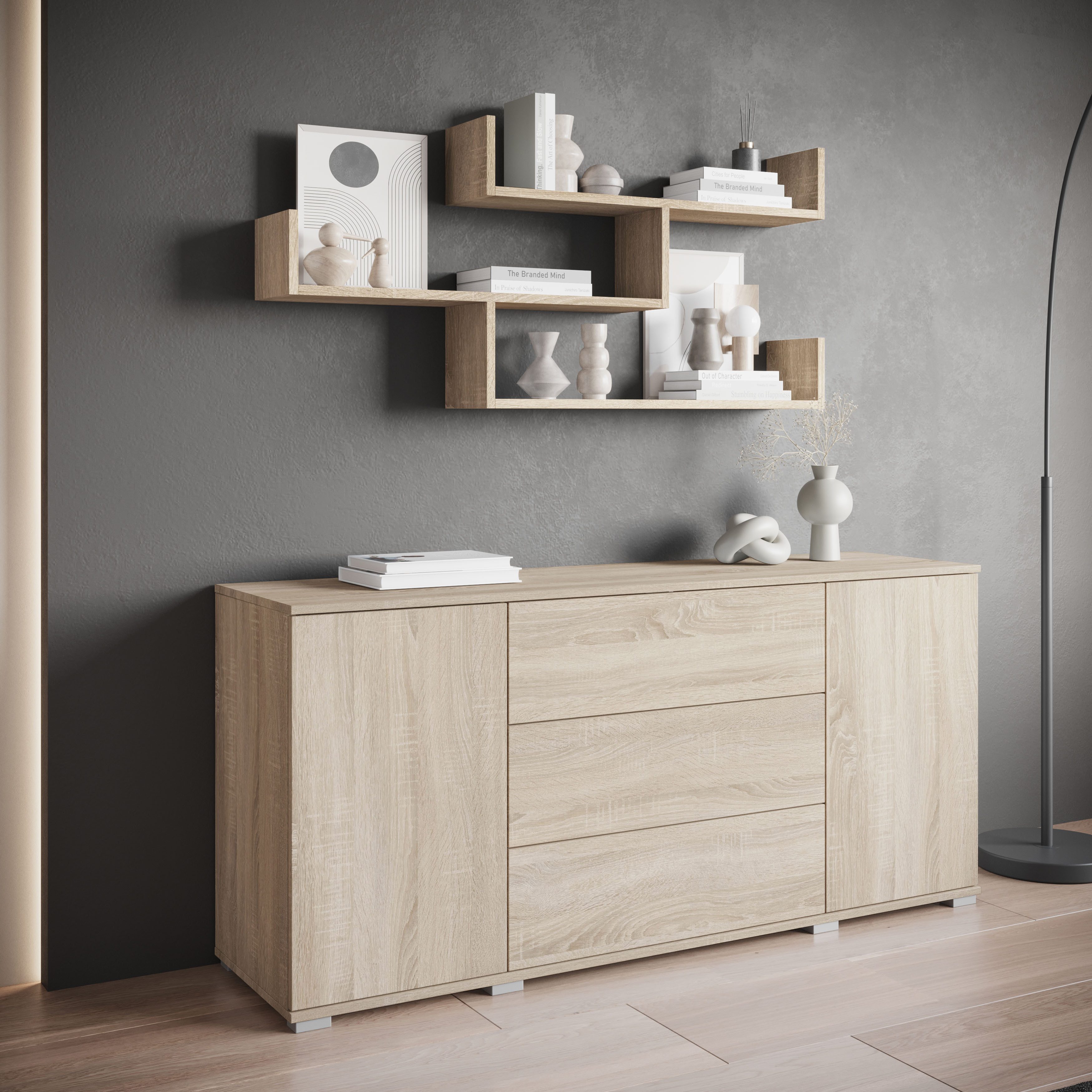 Home affaire Wandboard Wandregal Trio, 1-tlg., Hängeregal mit 3 Ablageflächen, modernes Design, variabel einsetzbar – Bild 5 von 5