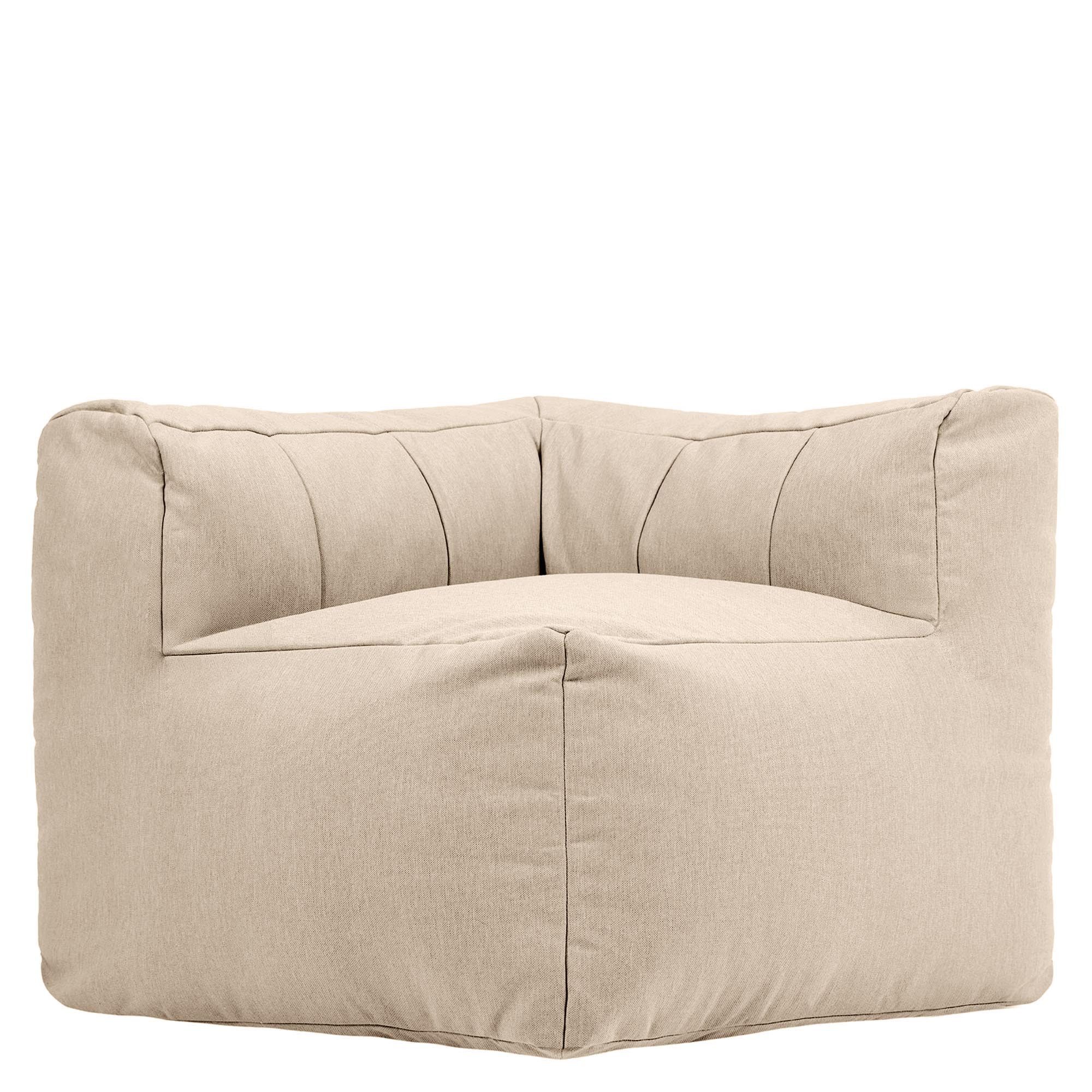 icon Sitzsack Modulares Ecksessel aus Olefin „ZEN“, Schaumstoff Füllung, für Wohnzimmer, für den Außenbereich, wetterfest