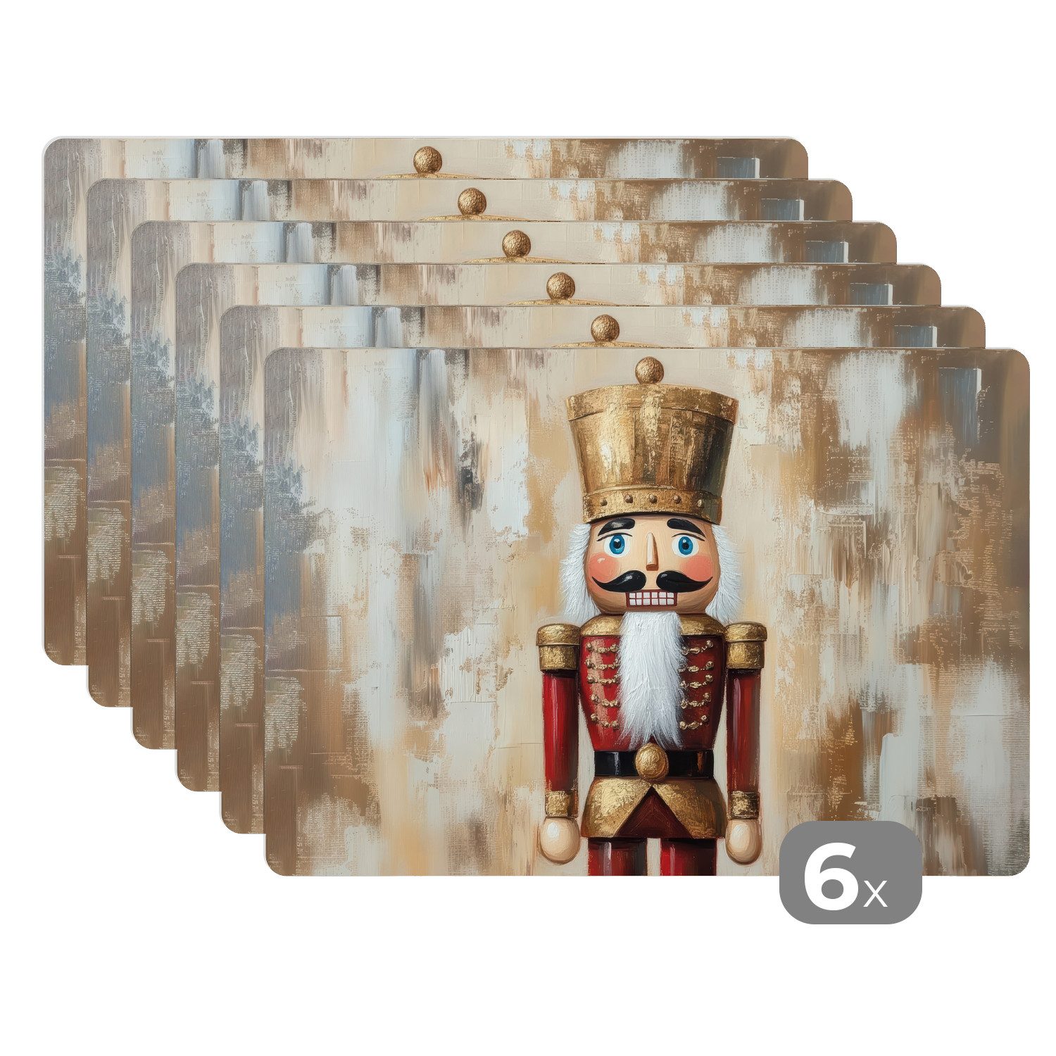 MuchoWow Platzset Weihnachten - Puppe - Abstrakt, (6-St), Platzsets, Tischs günstig online kaufen