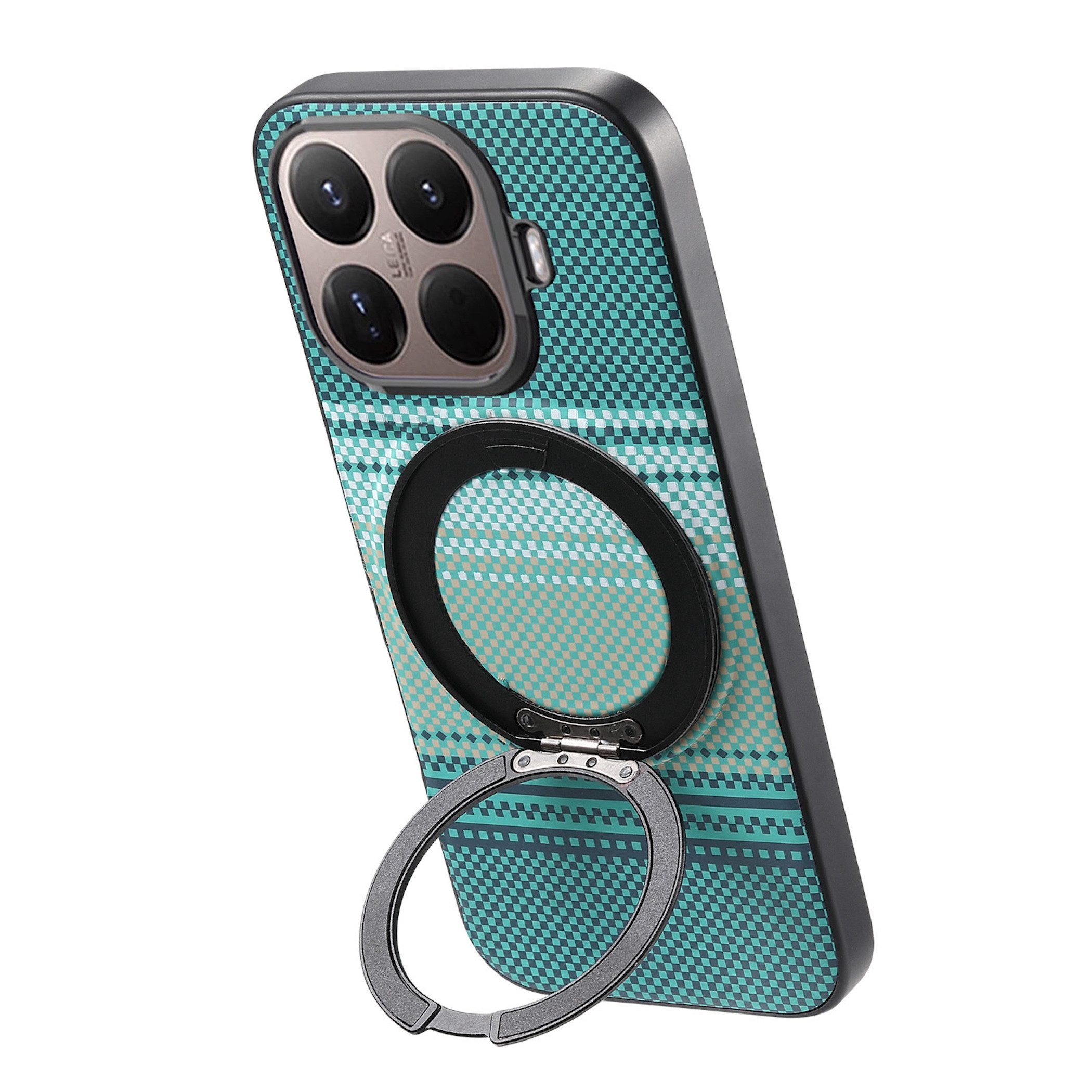 Wigento Handyhülle MagSafe Drehkippständer Muster Xiaomi 17T Pro TPU Kameraschutz Grün 6,83 Zoll, Magnetisch, Durchsichtig, Stoßfest – Bild 2 von 5