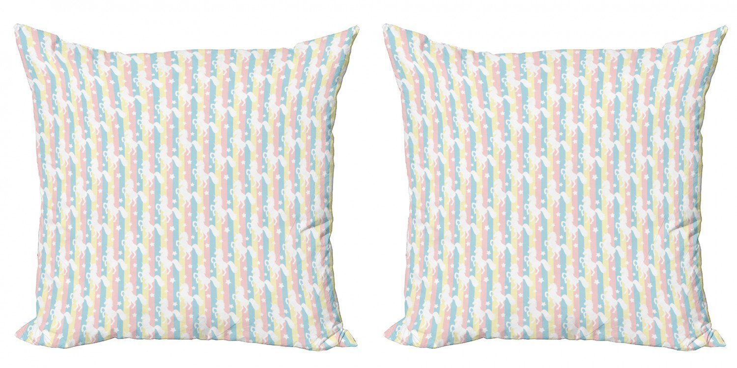 Kissenbezüge Modern Accent Pastell Sterne Doppelseitiger Abakuhaus Einhorn Stück), Stripes (2 Digitaldruck