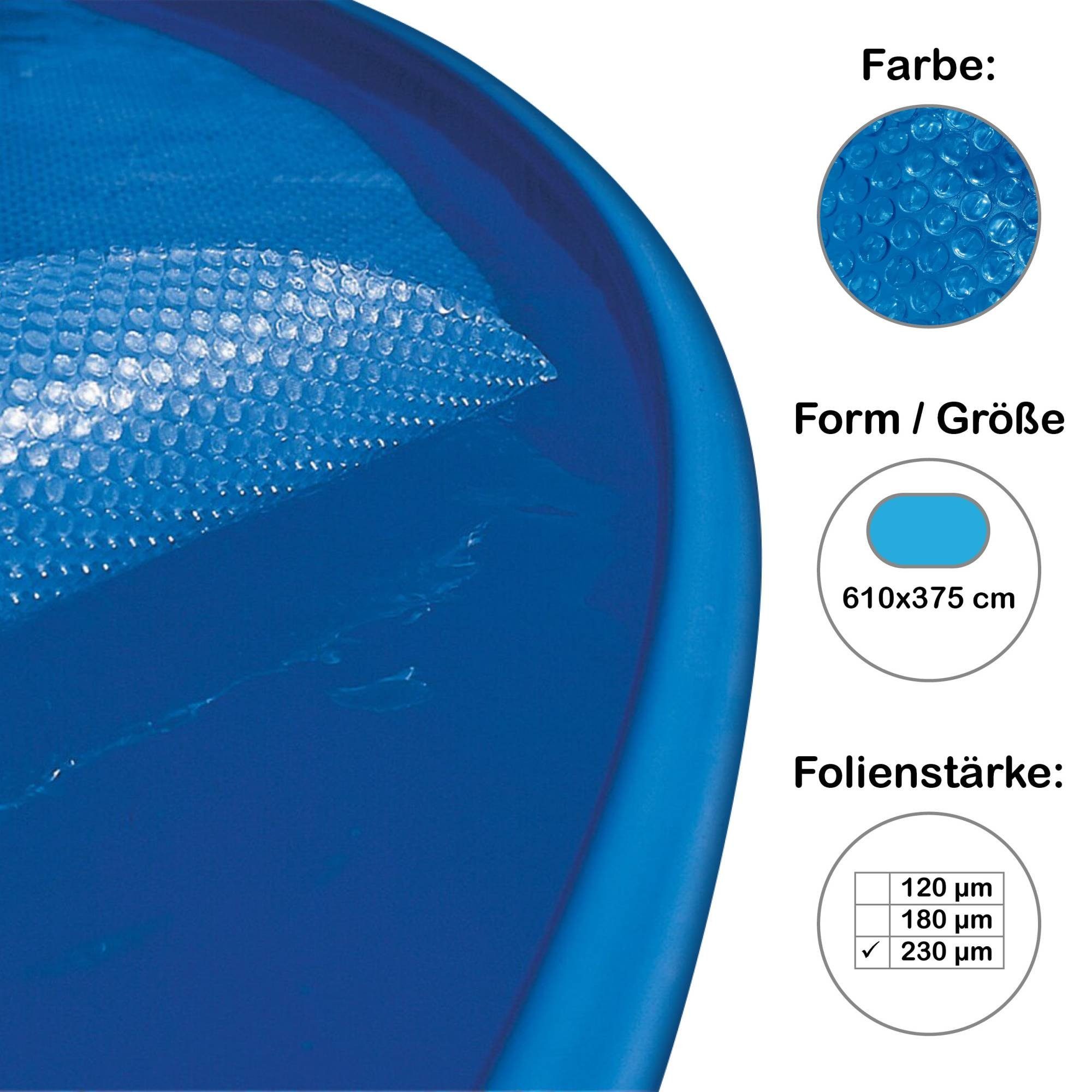 Planet Pool Pool-Abdeckplane Solarplane, Solarfolie für Pool oval 610x375 cm, 2, Chlorbeständig