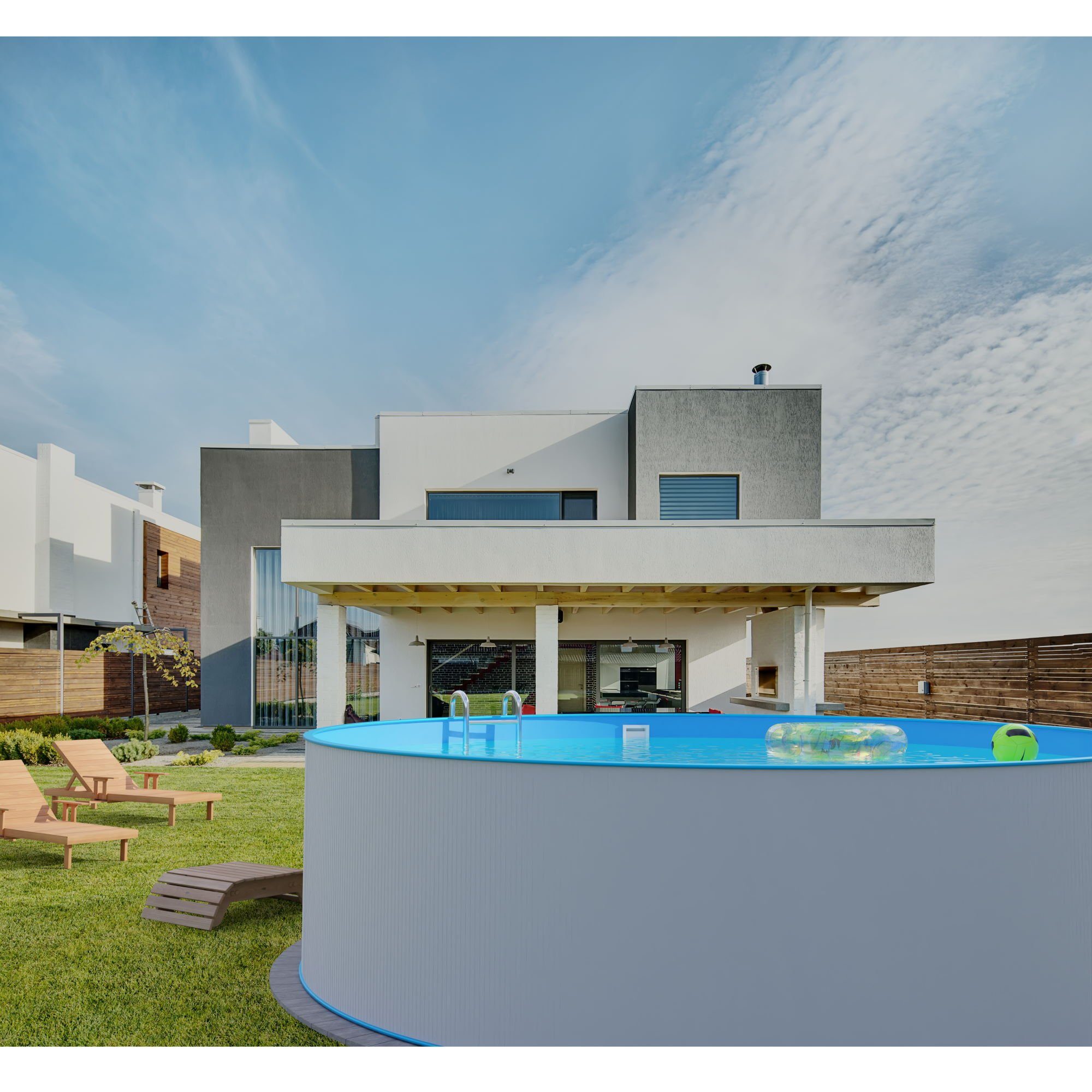 Pool Rundpool Stahlwandpool rund Größe wählbar, 120 cm tief, Sta