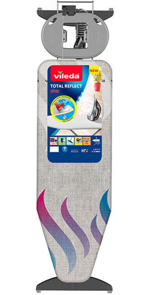 Vileda Bügelbrett Vileda Total Reflect L plus, Bügelfläche 130x44 cm, neues, einzigartiges Produktkonzept für eine verkürzte Bügelzeit