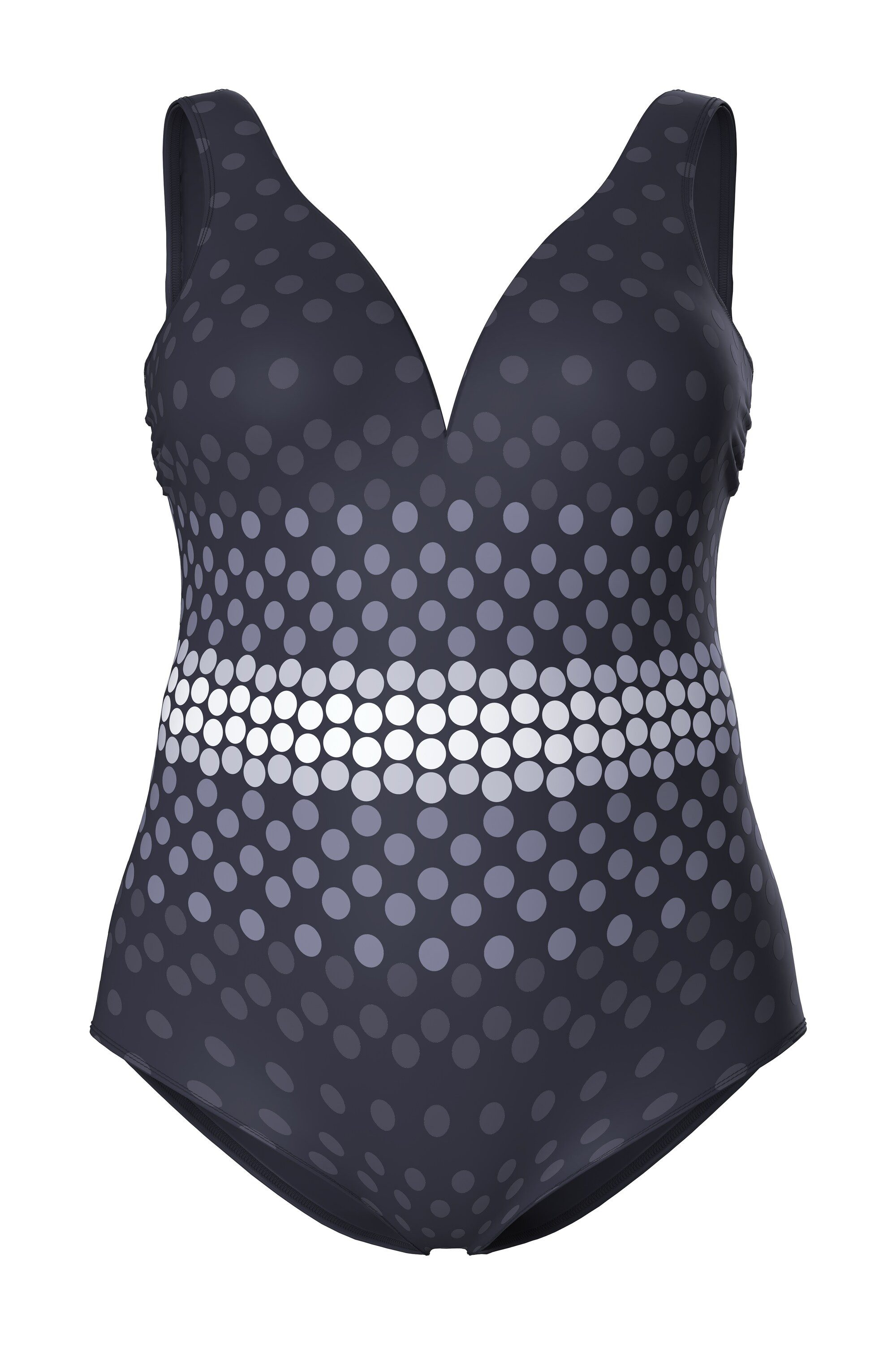Ulla Popken Badeanzug Badeanzug Punkte Softcups V-Ausschnitt recycelt günstig online kaufen
