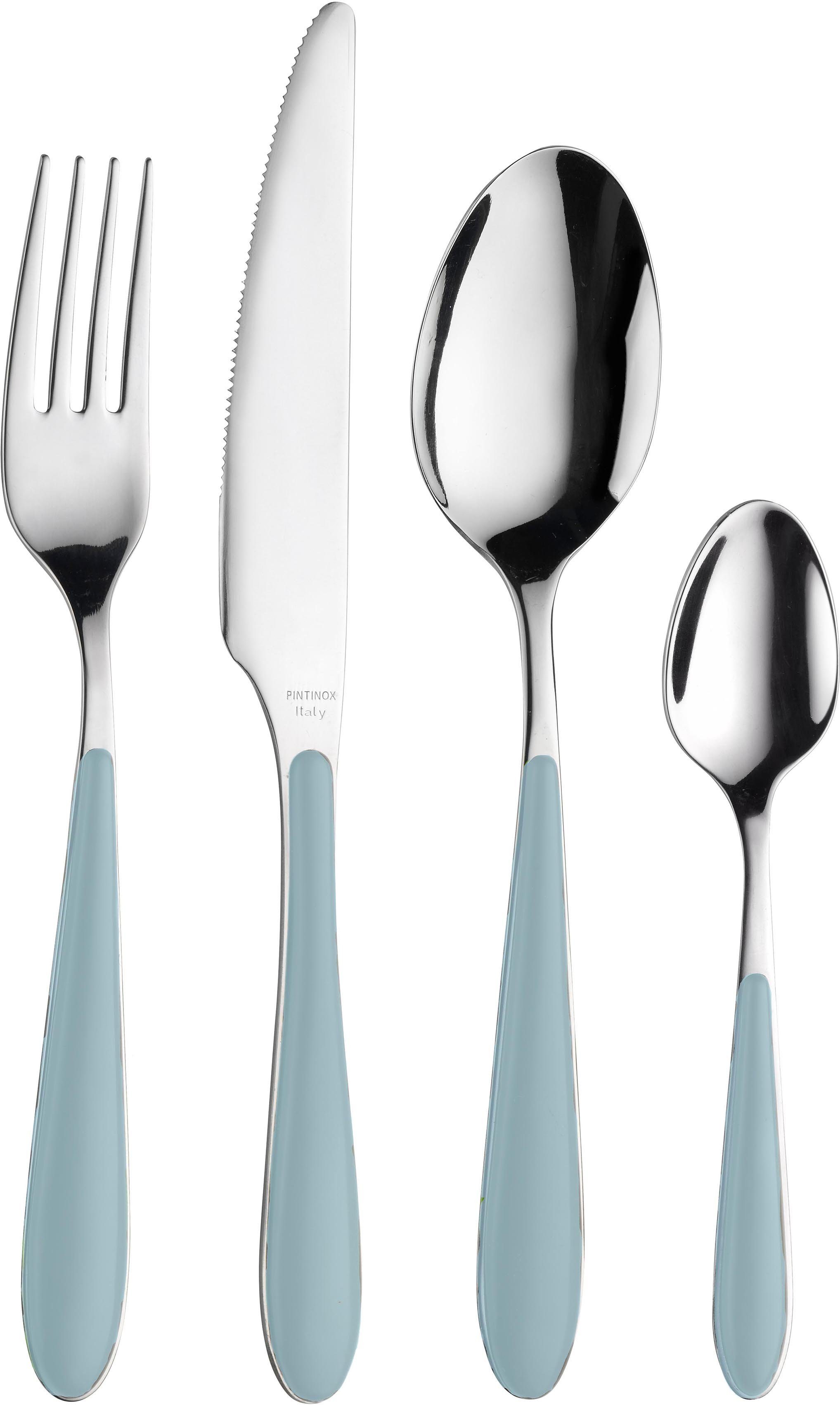 PINTINOX Besteck-Set Canaletto (24-tlg), 6 Personen, Edelstahl 18/10, mit Kunststoffgriff, spülmaschinengeeignet