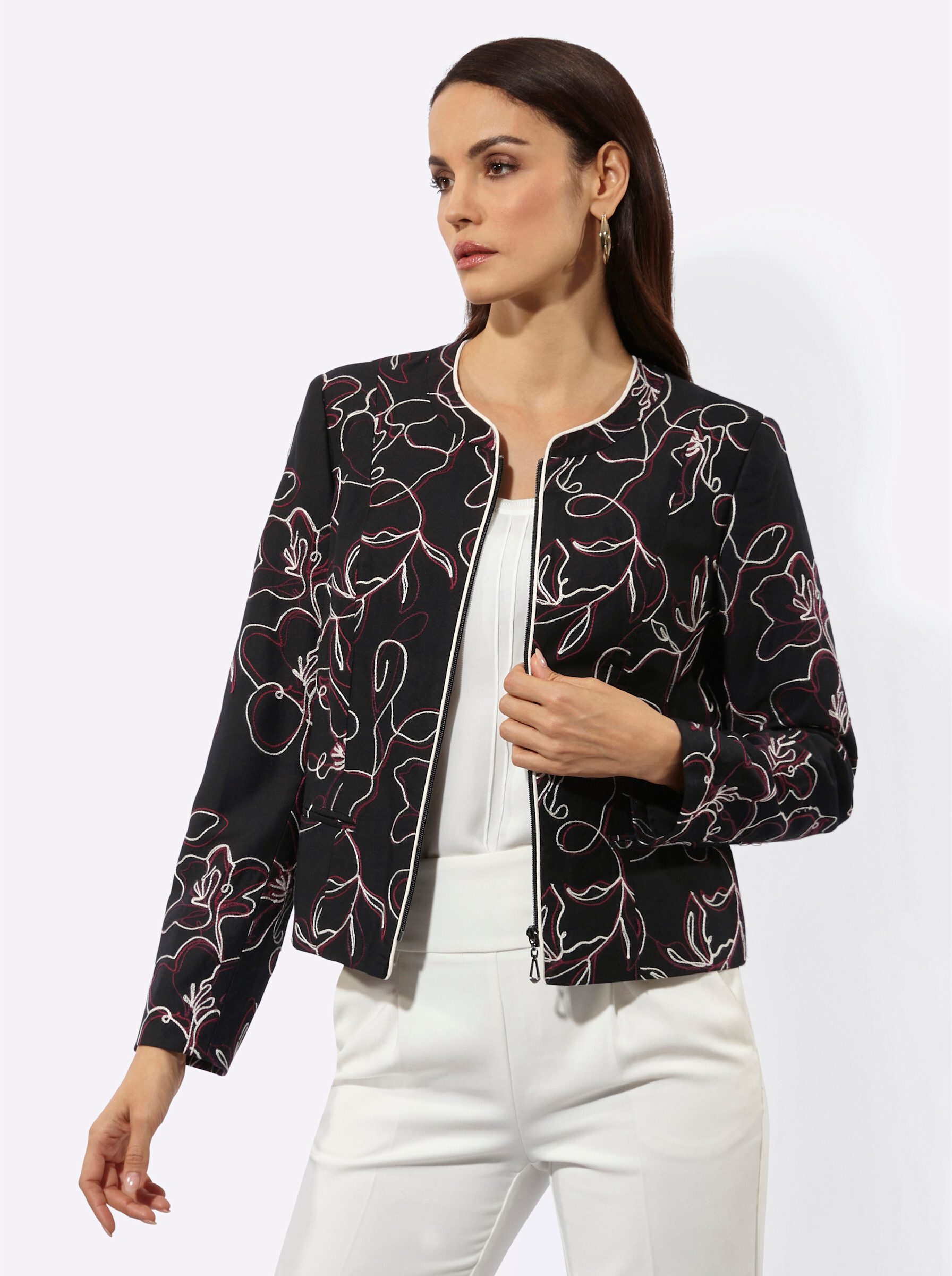creation L Blusenblazer Lyocell-Viskose-Blazer Langarm