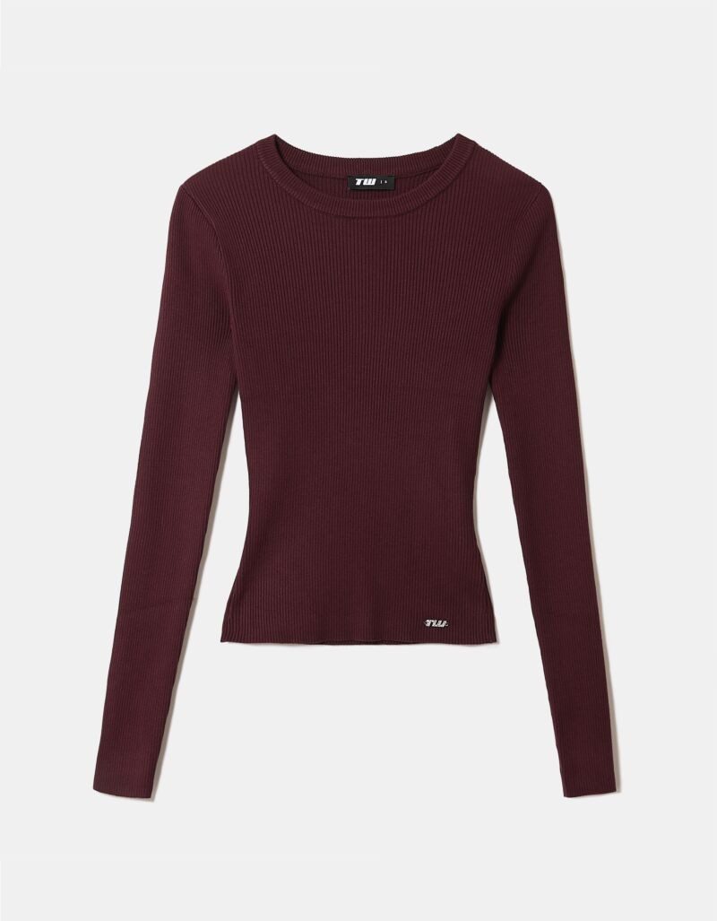 Tally Weijl Langarmshirt SPUVIDIVA3 Basic Shirt in gerippter Qualität mit Viskose