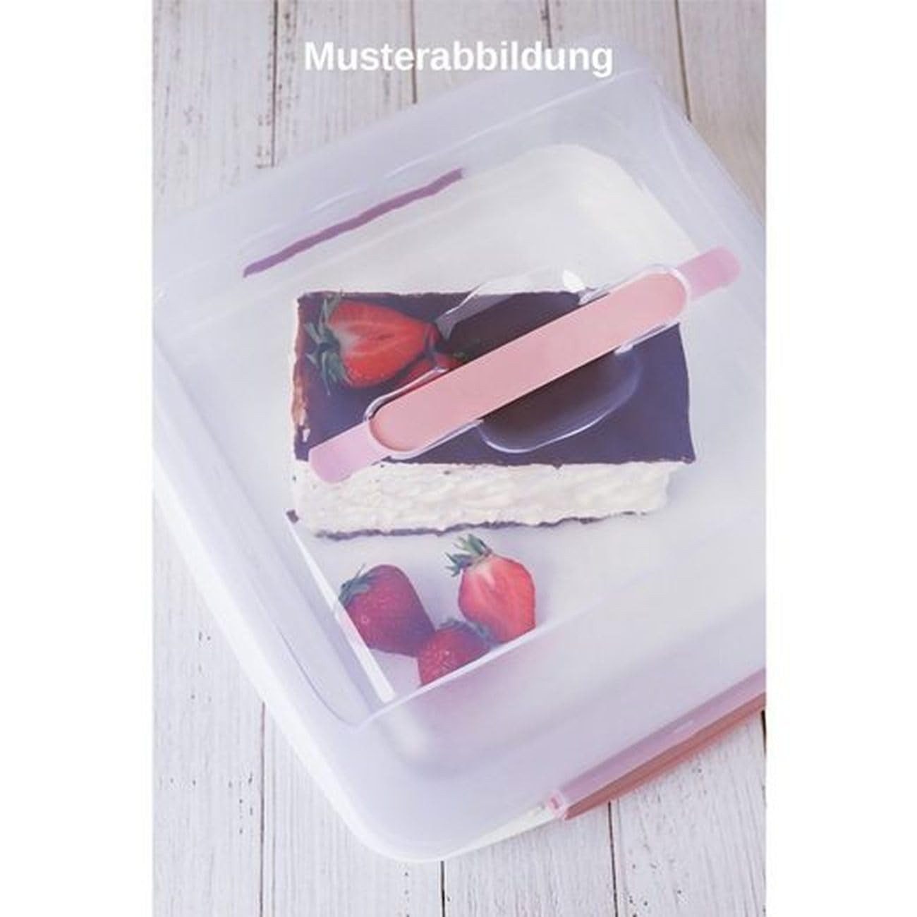 Engelland Kuchentransportbox Kleine Kuchenbox mit transparentem Deckel, Kunststoff, (Vorteils-Set, 1-tlg., sicheres Transportieren), mit Tragegriff und Klickverschluss, BPA-frei, rechteckig, Kunststoff