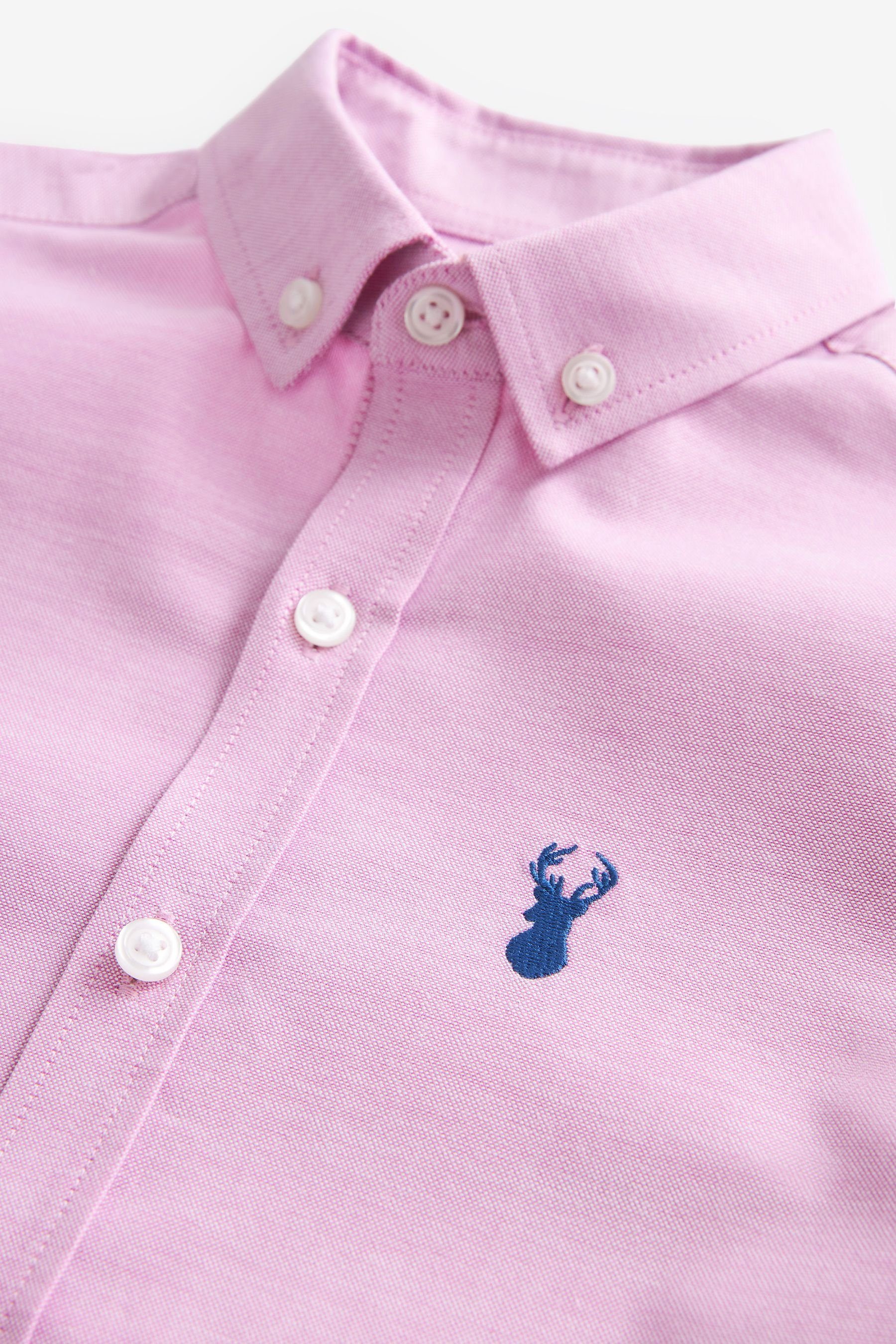 (1-tlg) Oxfordhemd Kurzarmhemd Pink Next