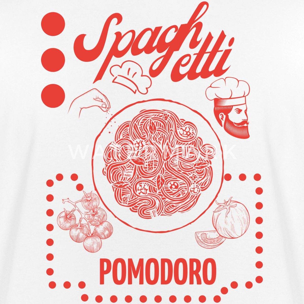 Spreadshirt T-Shirt Spaghetti Pomodoro Kochen Küche Geschenk Relaxed Fit Unisex T-Shirt (1-tlg)