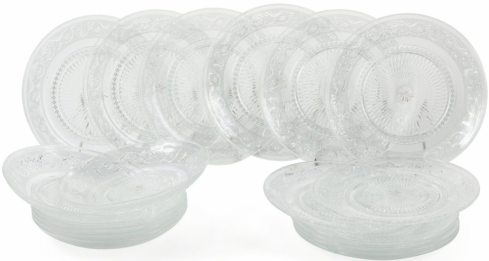 Glas, Personen Villa für Teile, 6 Service, Geschirr-Set Tafelservice, 18 6 Personen, (18-tlg), Teller-Set d'Este