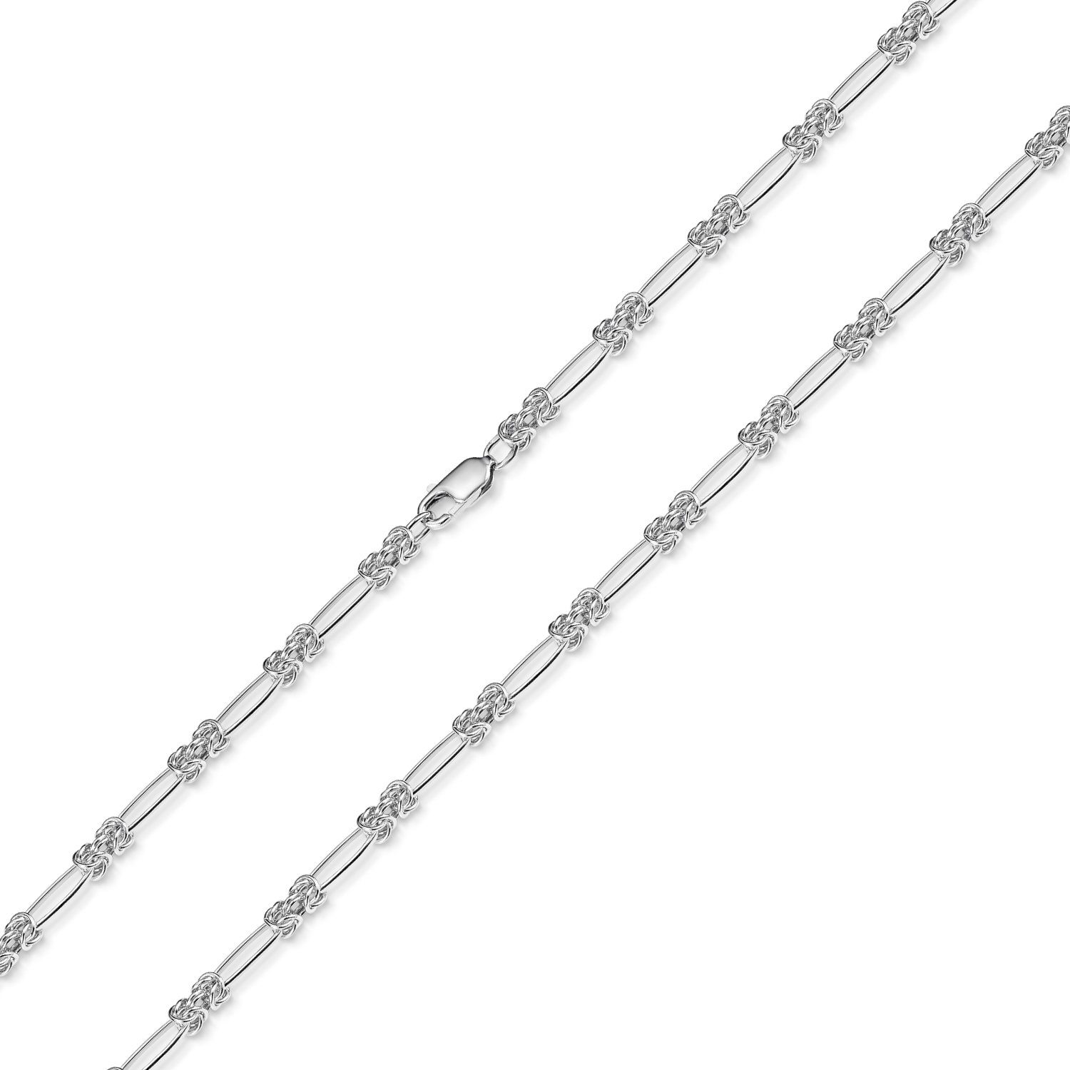 Materia rhodiniert Damen 3,5mm Silber, gezogen Silber Sterling Silberkette Königskette 925 K82,
