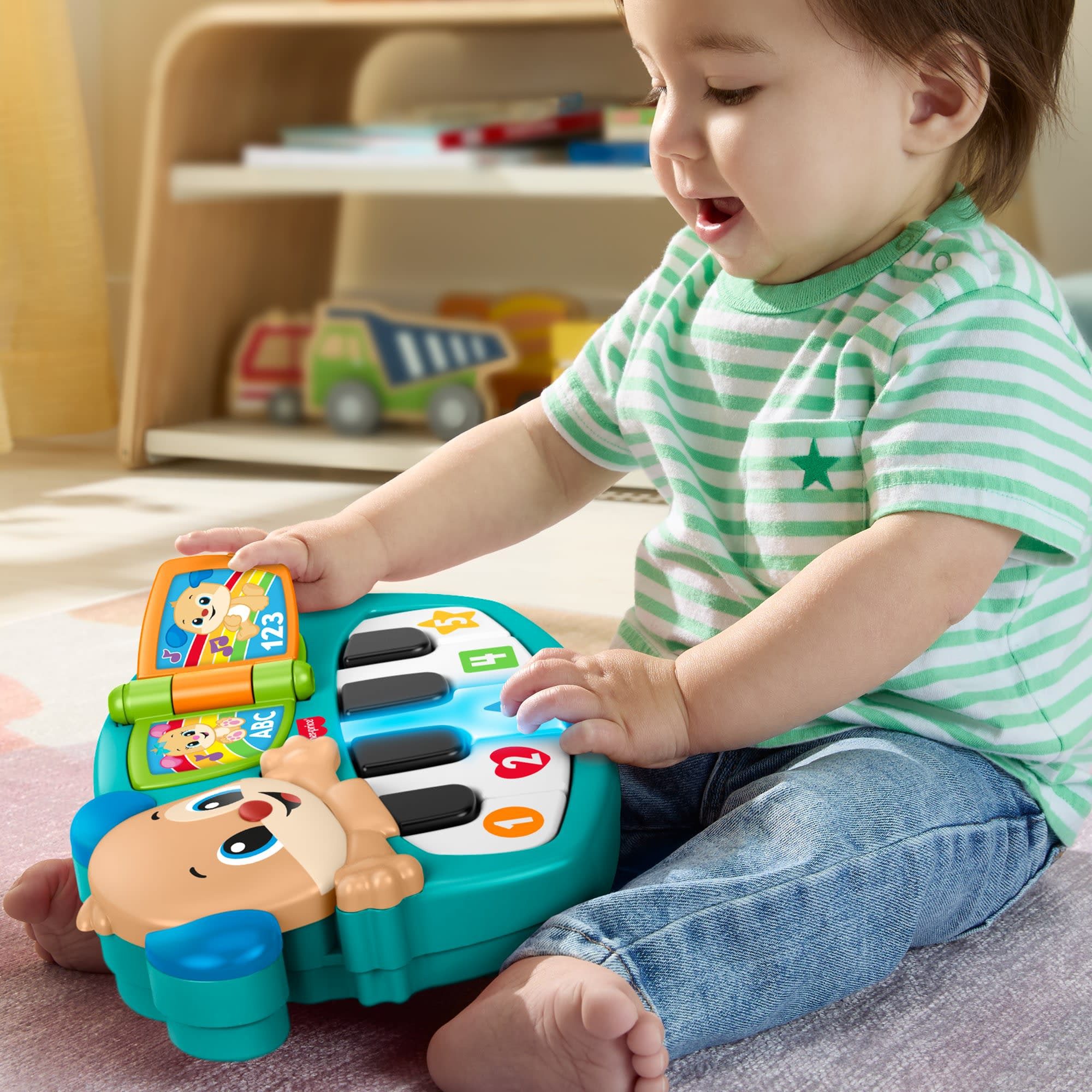 Fisher-Price® Spielzeug-Musikinstrument Lernspaß Hündchen-Piano, mit Licht- und Soundeffekt