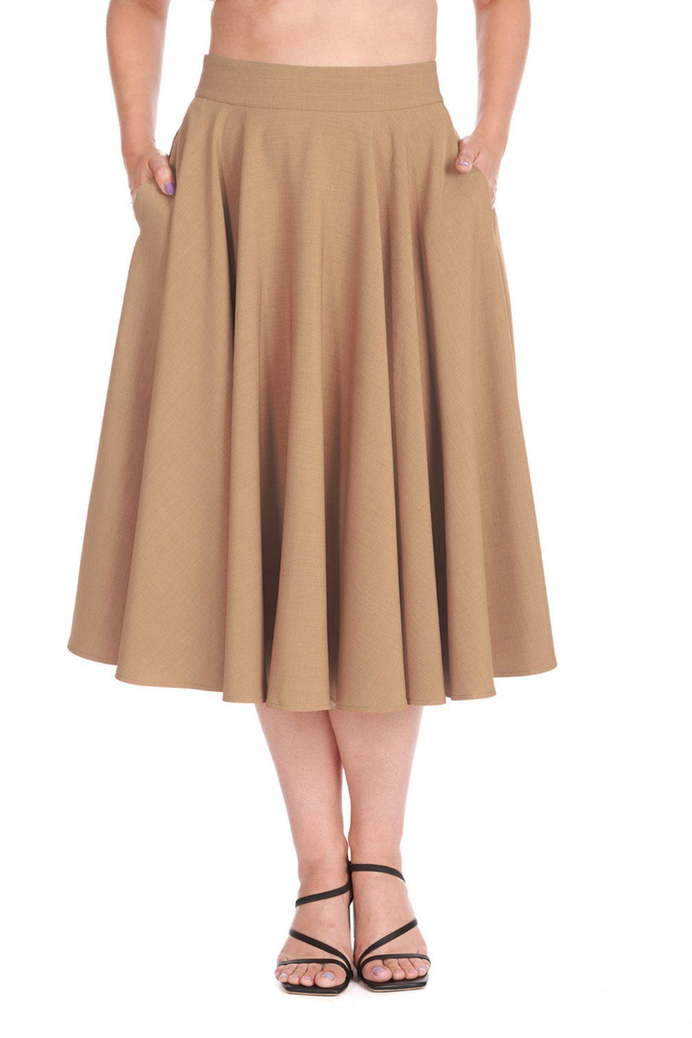Banned A-Linien-Rock Sway Swing Tan Retro Vintage Skirt günstig online kaufen