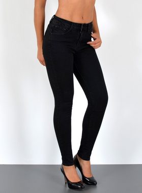 ESRA Skinny-fit-Jeans S900 Damen Skinny Jeans, bis Übergröße / Plussize Große Größen, Sehr enge Damen High Waist Röhrenjeans Hoch Bund, Damen Skinny Jeans High Waist mit Push Up, Damen Skinny Hose Push Up hohe Leibhöhe, 5 Pocket Style mit Stretch