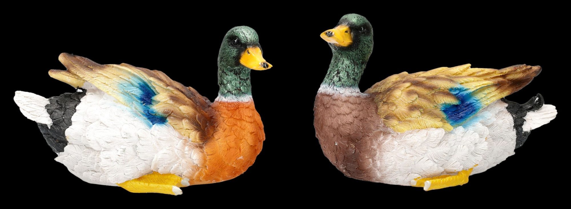 Figuren Shop GmbH Fantasy-Figur Deko Enten 2er Set – handbemalte Figuren Frühling Garten 9cm Tierfigur