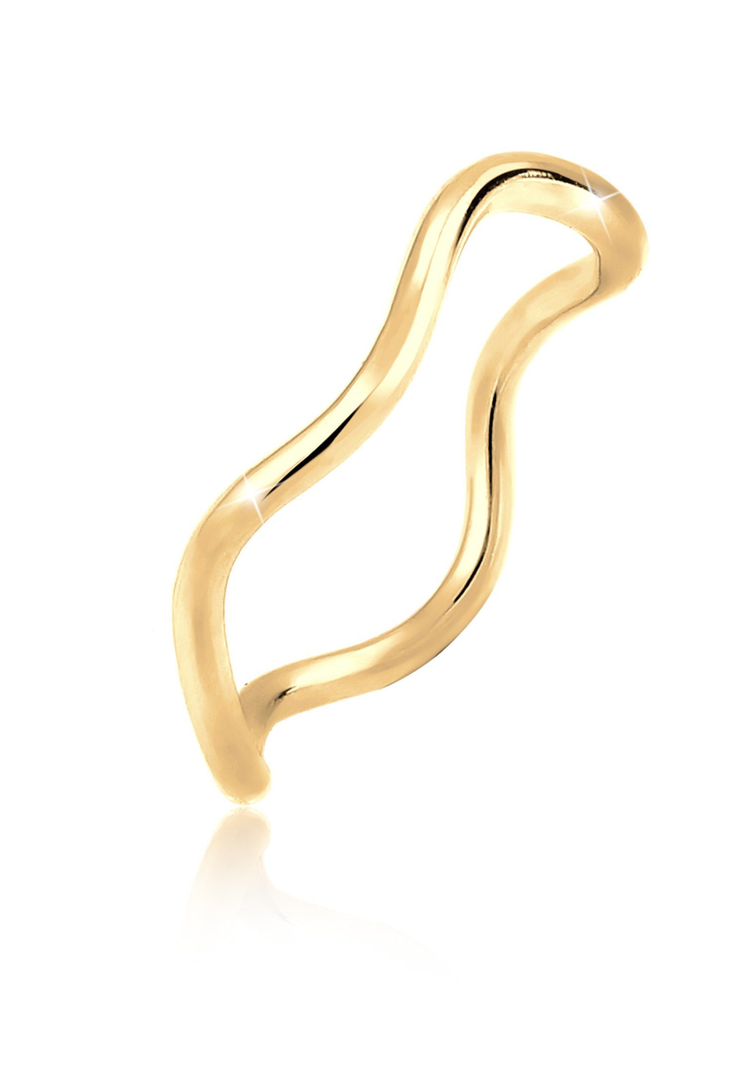 925 Wellen Fingerring Elli Gold Wellen Sterling Minimal Silber, Geo