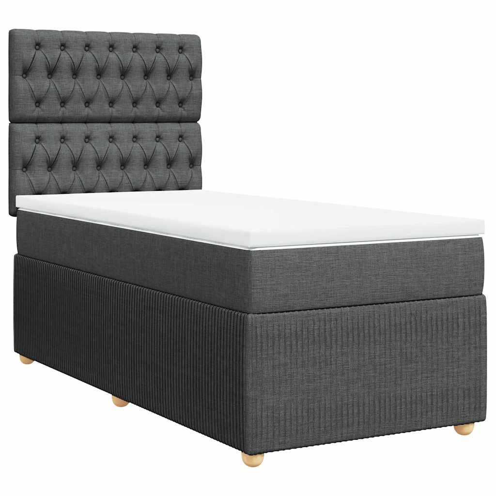 vidaXL Bett Boxspringbett mit Matratze Dunkelgrau günstig online kaufen