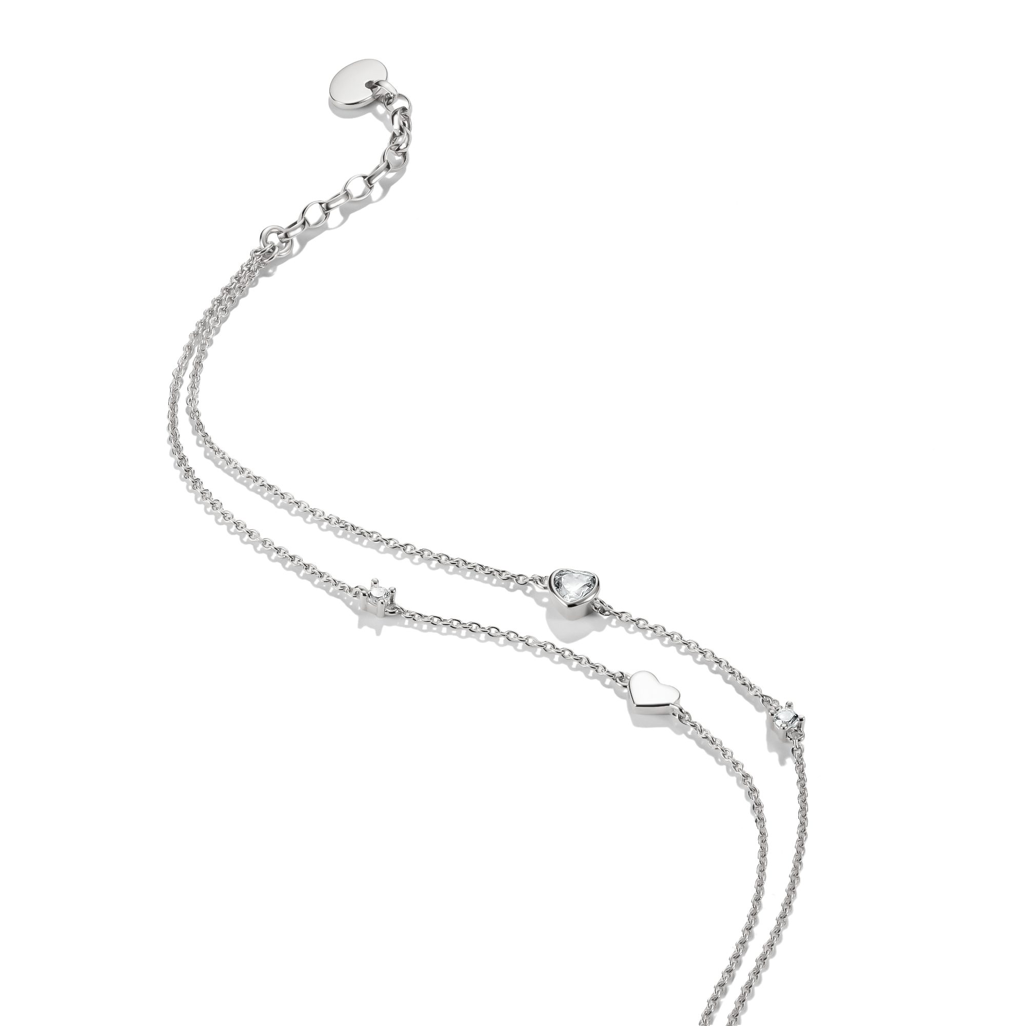 THOMAS SABO Fußkette Fußkettchen mit Herzen, mit Zirkonia (synth)