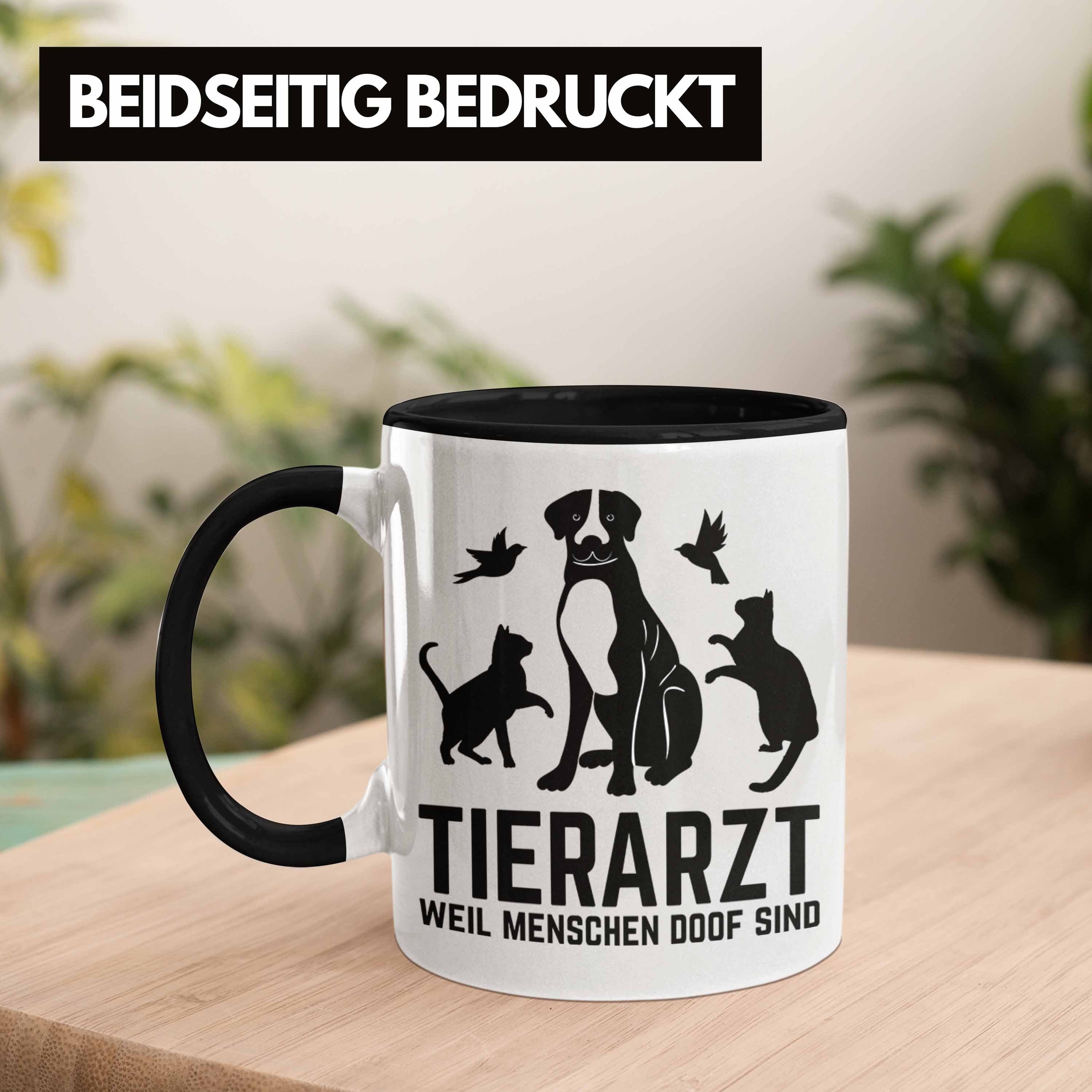 Trendation Tasse Tierarzt Tasse Geschenk Tierärztin Spruch Lustiger für Schwarz Ka Geschenkidee