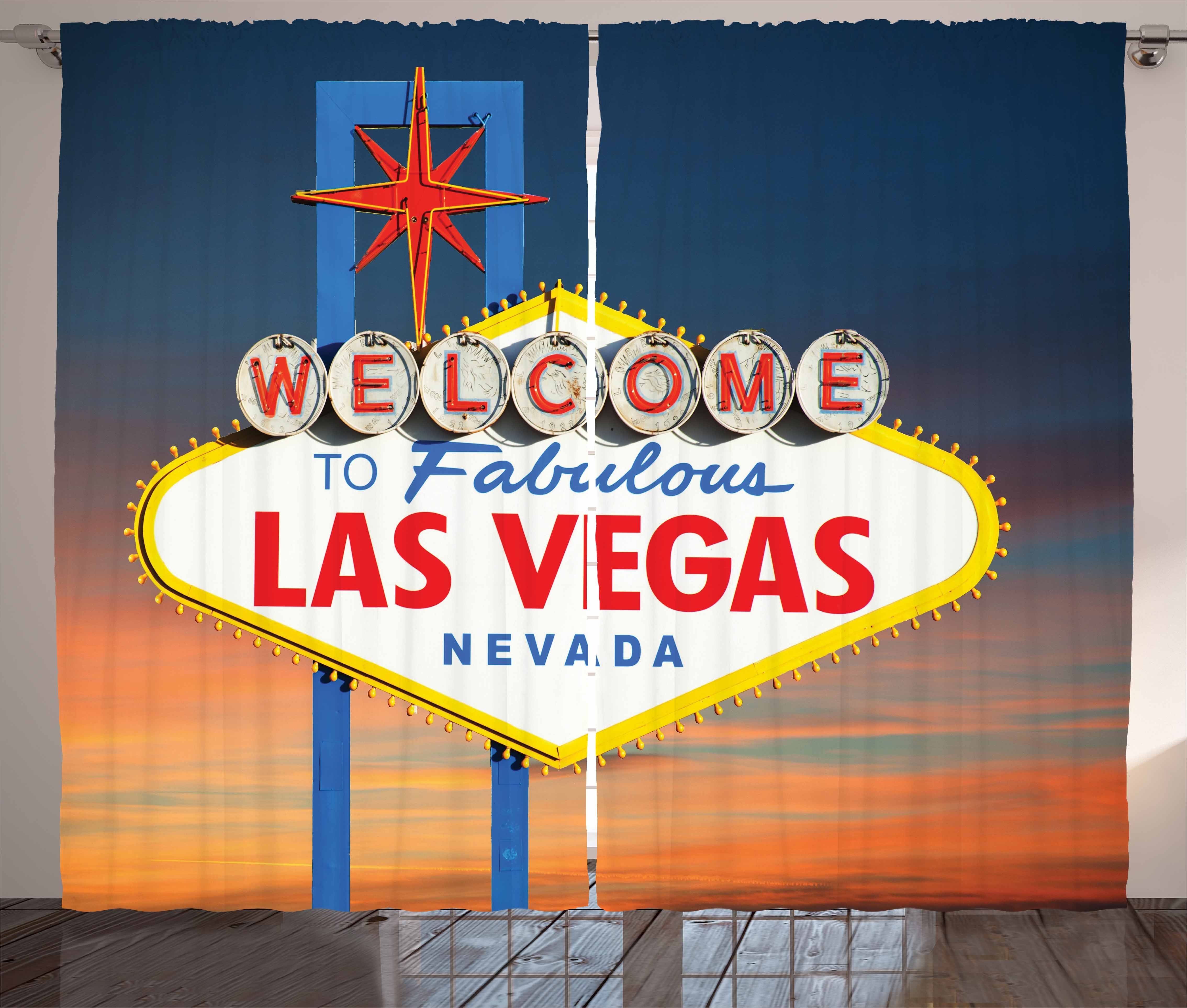 Gardine Schlafzimmer Kräuselband Vorhang mit Schlaufen und Haken, Abakuhaus, Vereinigte Staaten von Amerika Fabulous Las Vegas Nevada