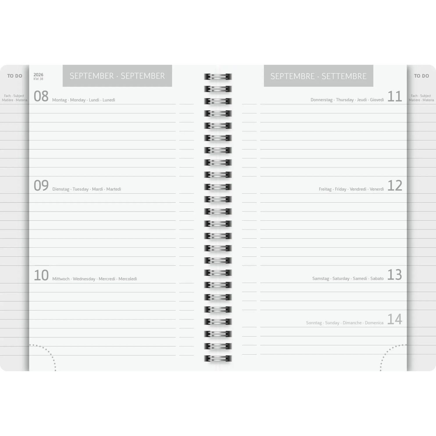 Baier & Schneider Schülerkalender Schülerkalender 2026/2027 "Grey Marble", A5, Kunststoff