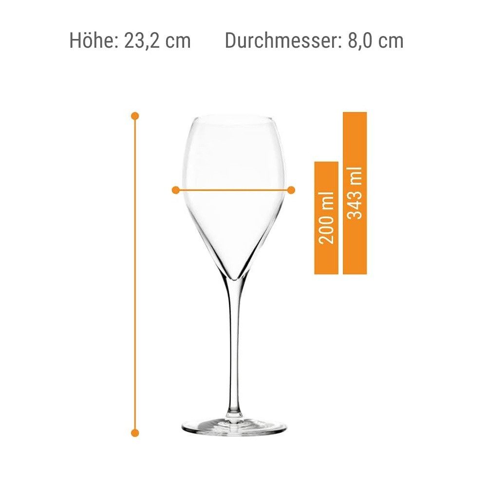 Stölzle Sektglas Stölzle Lausitz Prestige Champagnerkelch 6er Set, Kristallglas